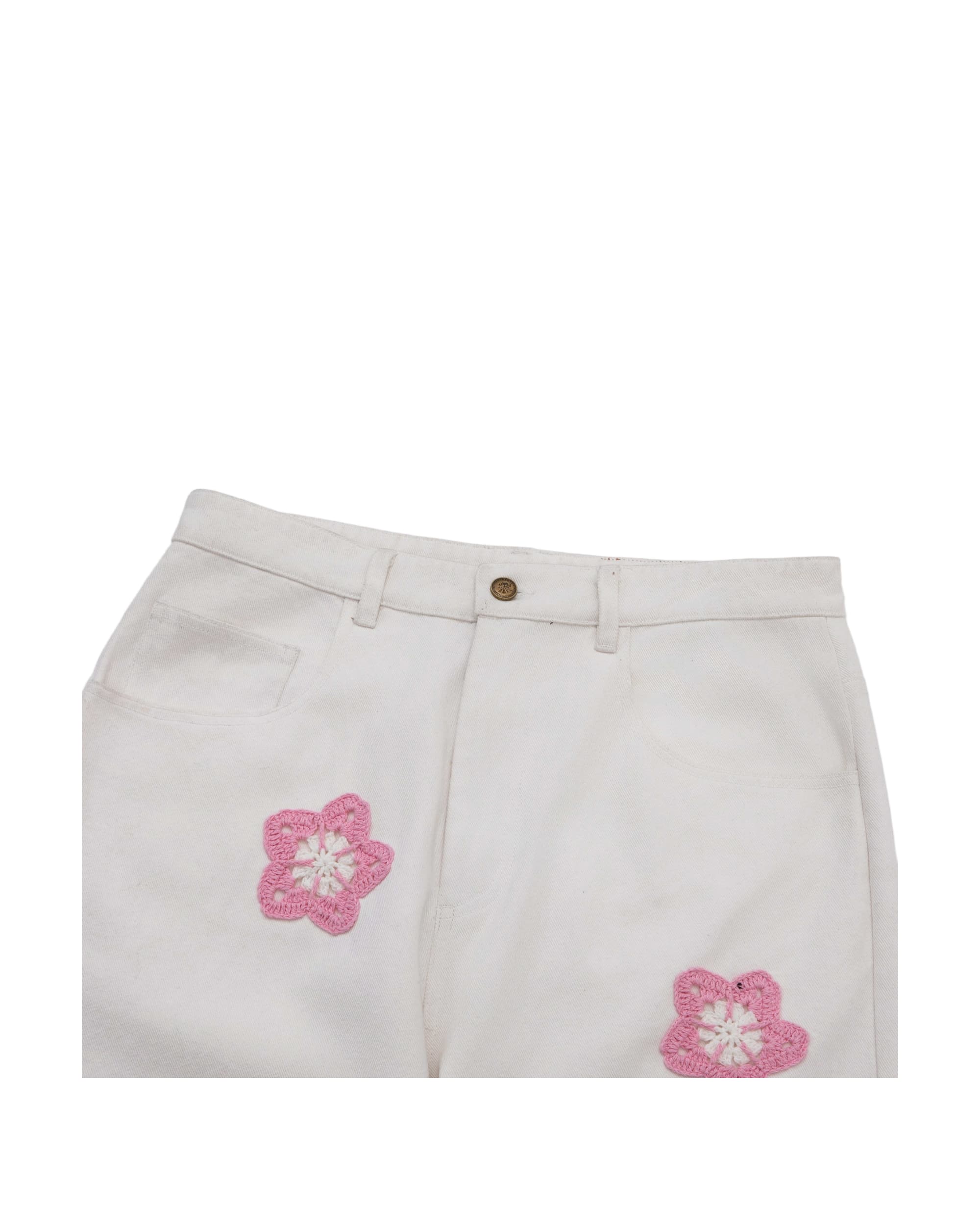 Pink Star Crochet White Denim - Image 4