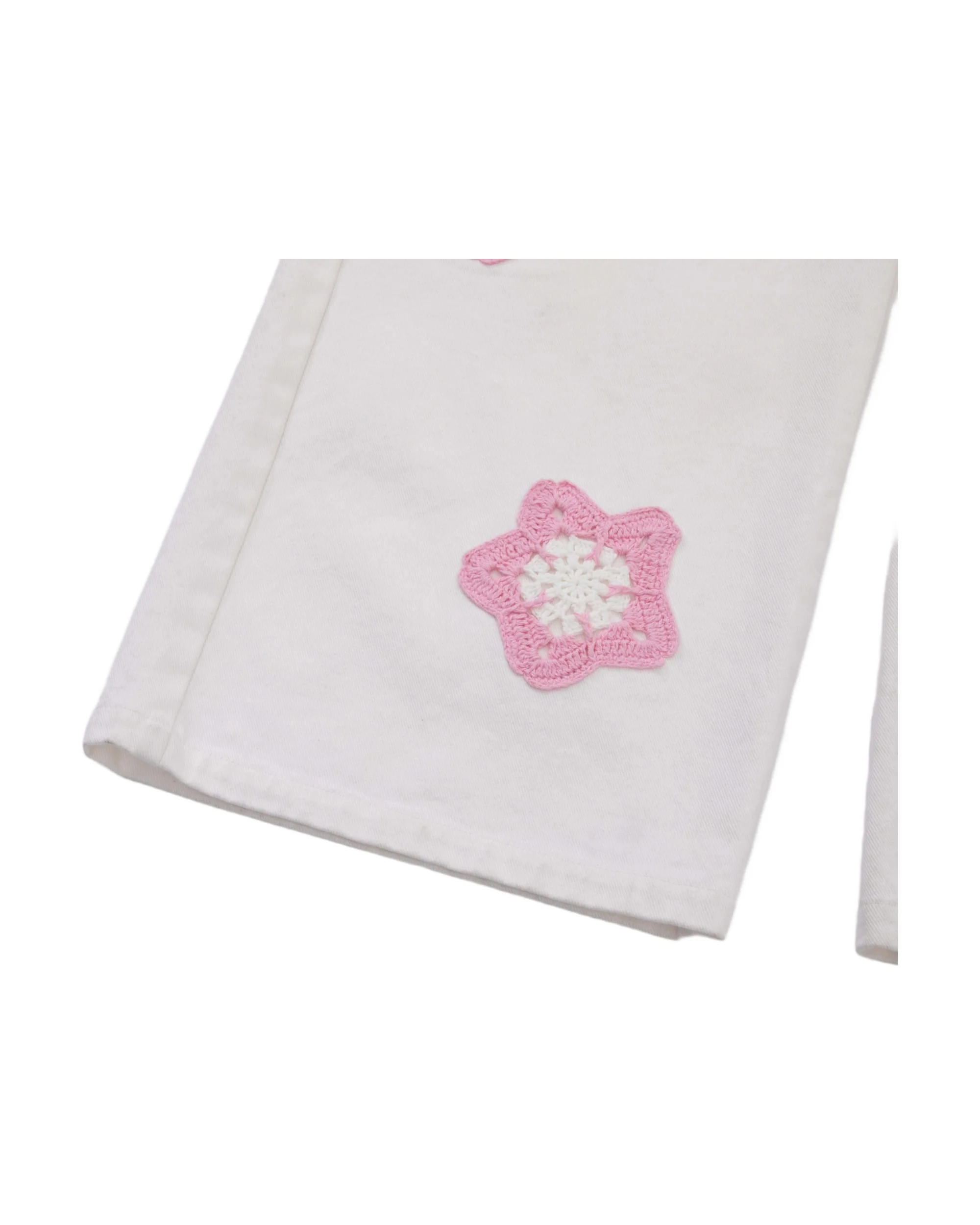 Pink Star Crochet White Denim - Image 7