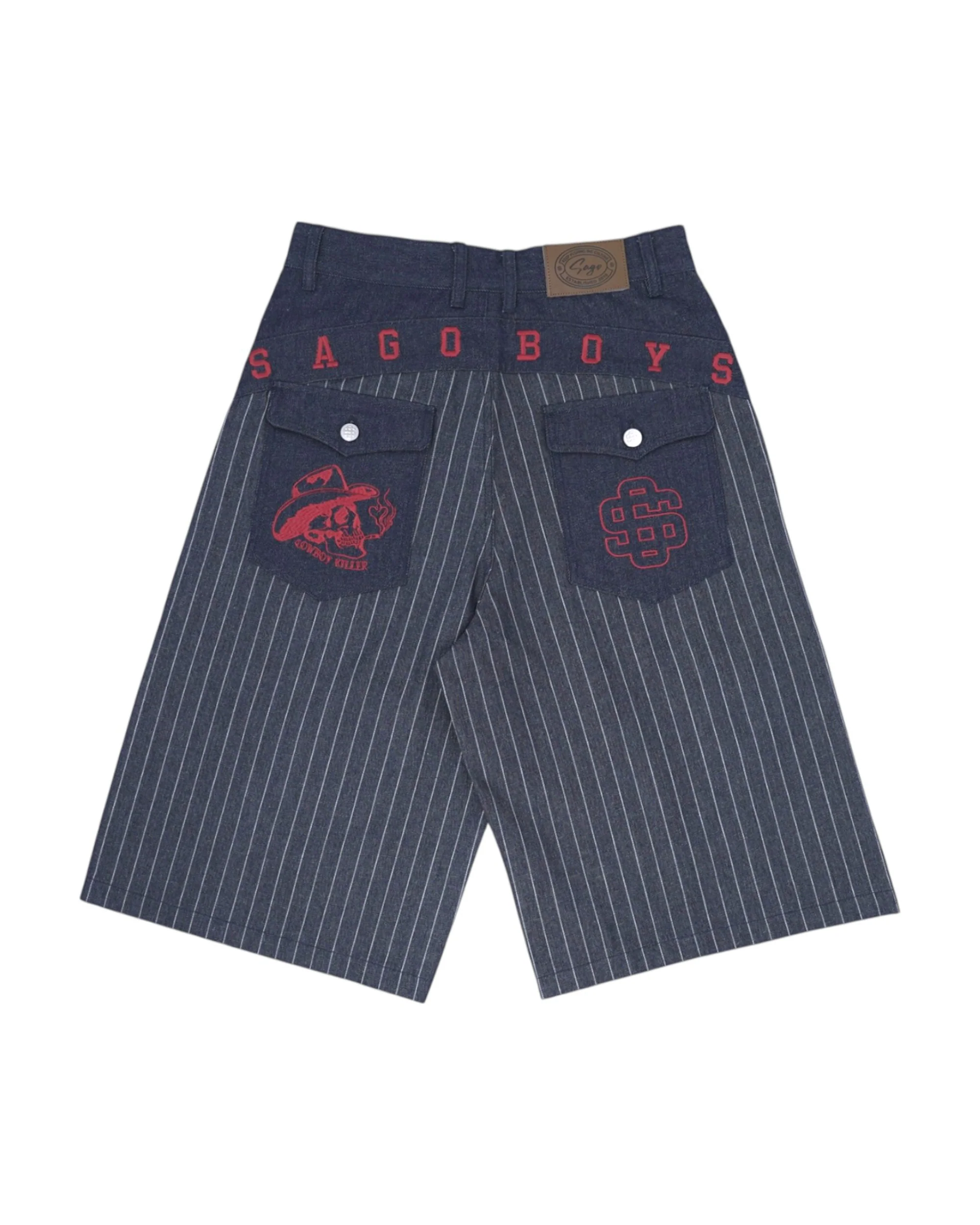 PINSTRIPE DENIM SHORTS - Image 2