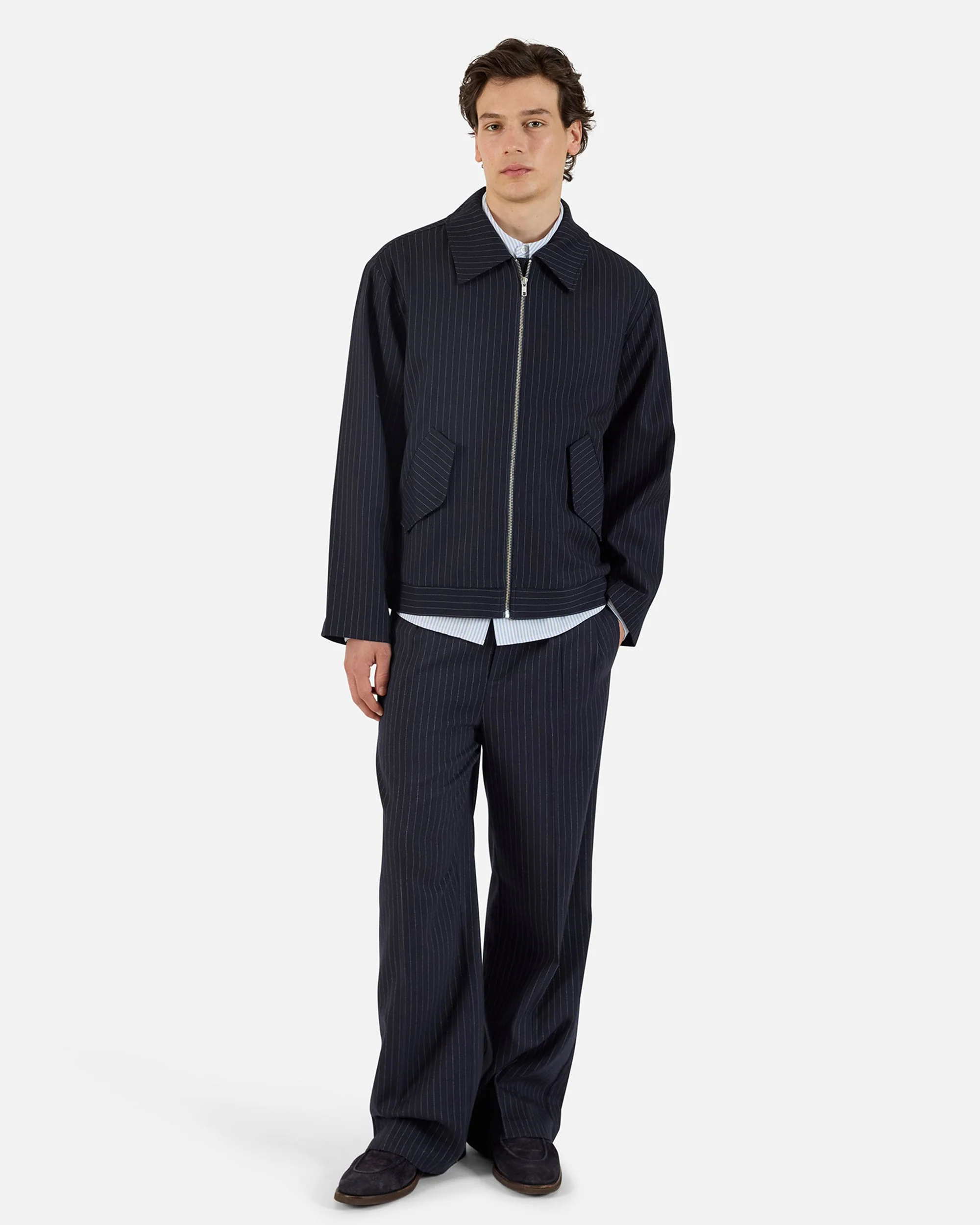 Pinstripe Pleated Trouser - Image 2