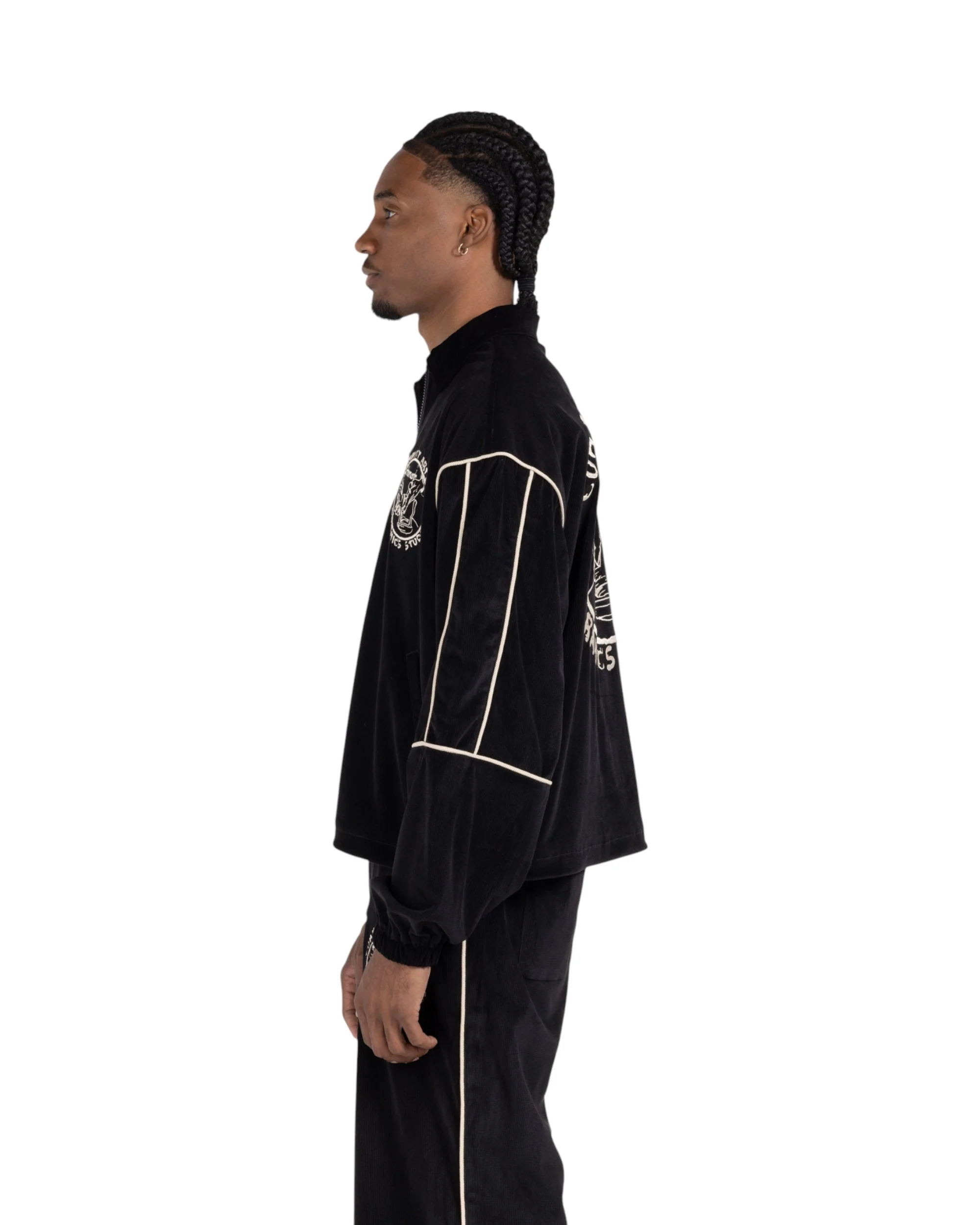 Piping Track Jacket - Black - Image 5