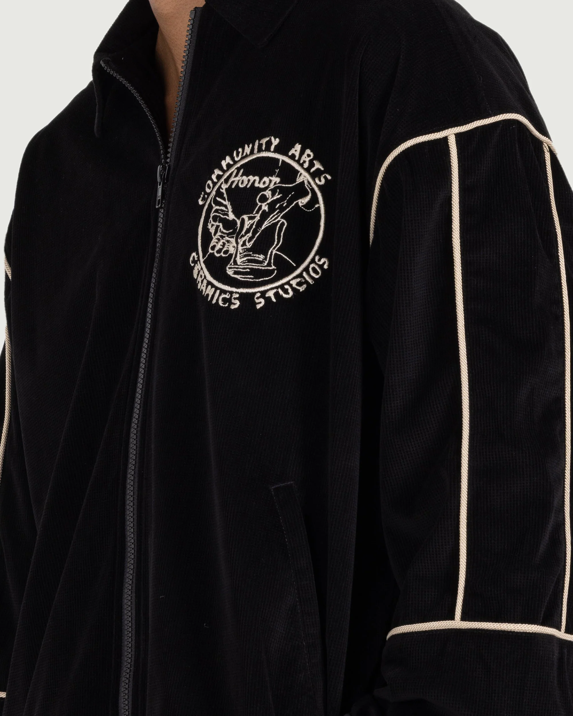 Piping Track Jacket - Black - Image 6