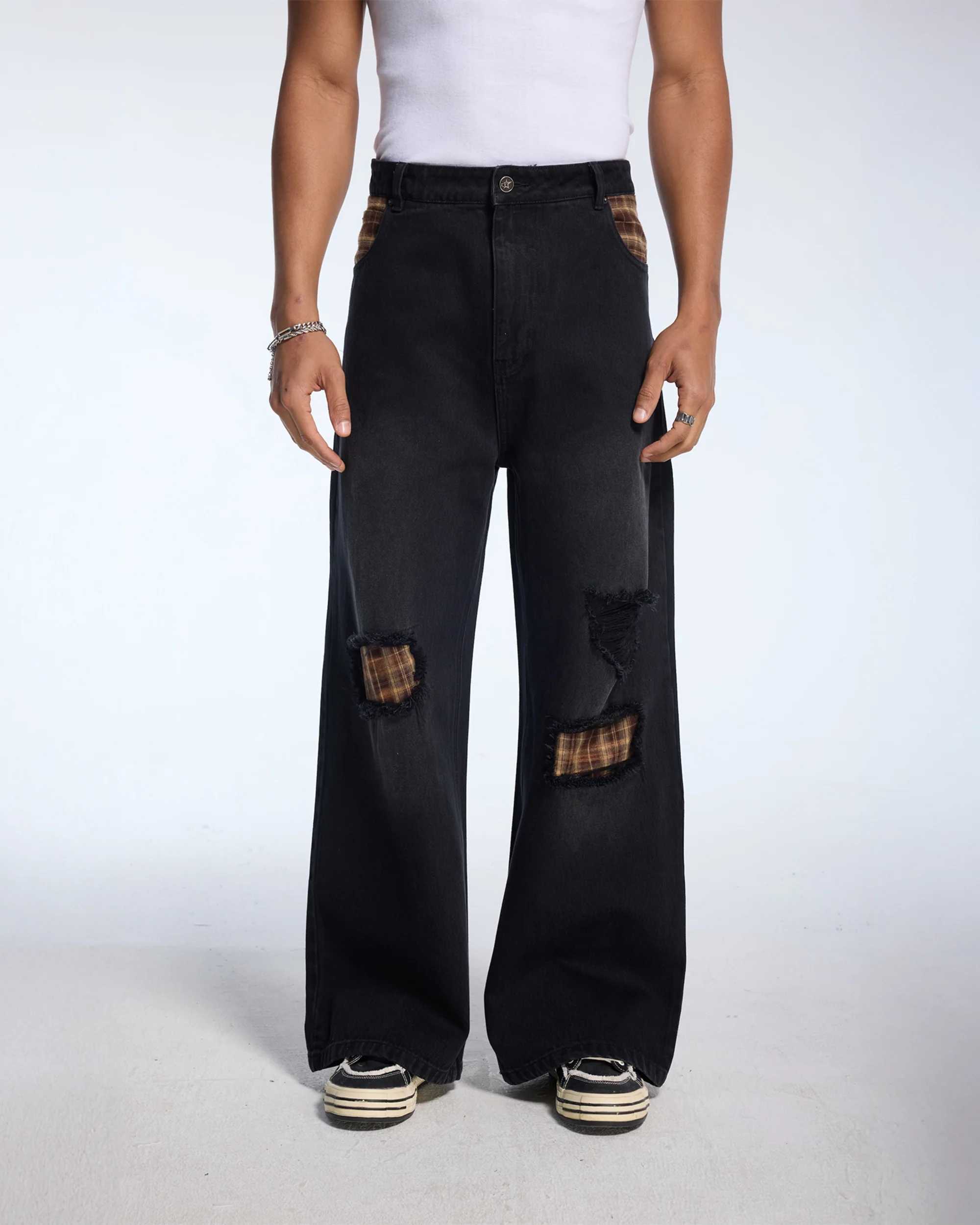 PLAID PATCH DENIM - Image 2