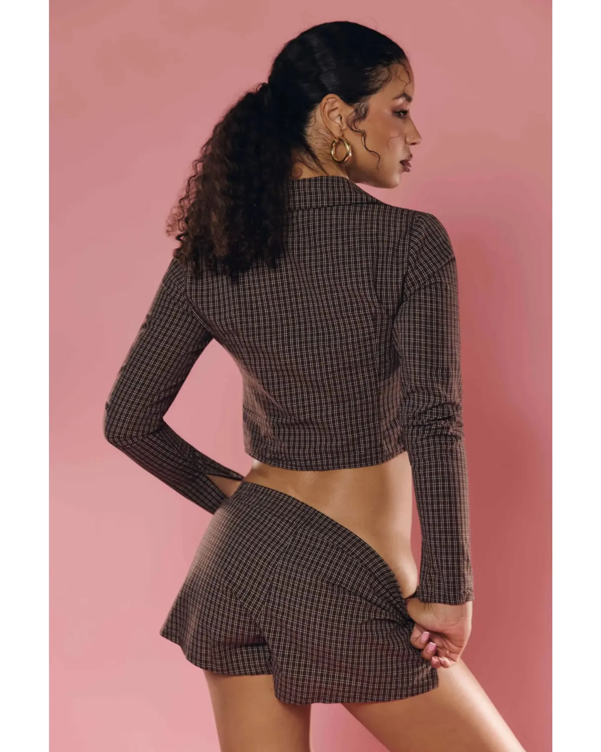 Plaid Shorts Chocolate - Image 5