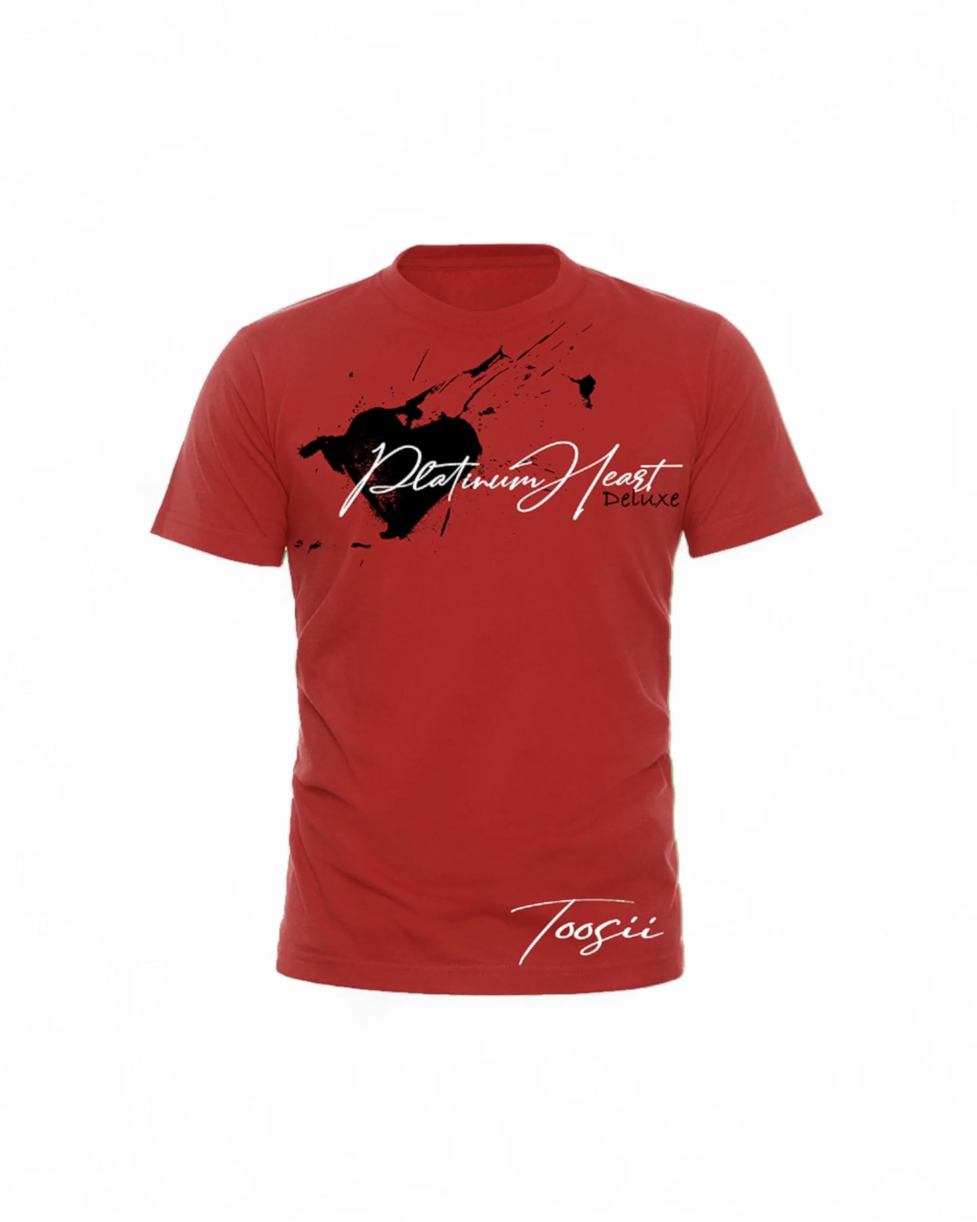 PLATINUM HEART SPLATTER RED T-SHIRT