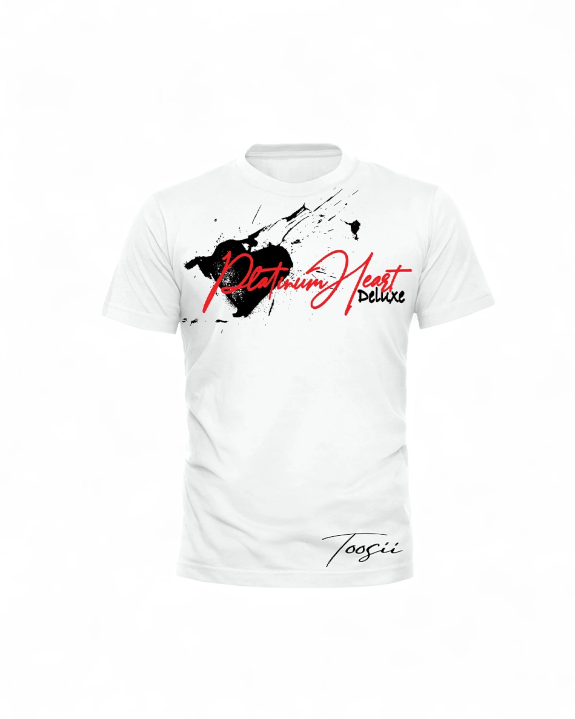 PLATINUM HEART SPLATTER WHITE T-SHIRT