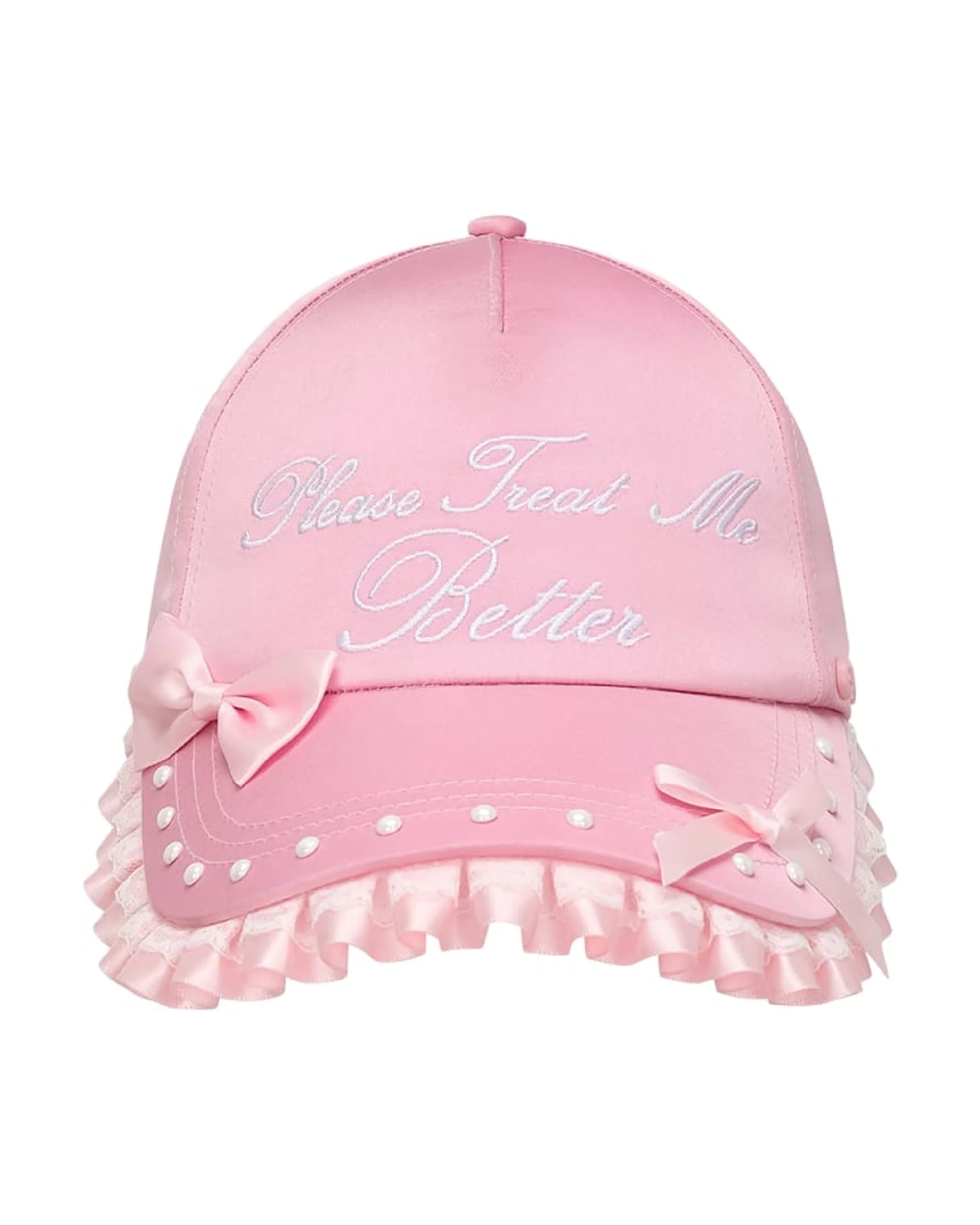 Please Treat Me Better Embroidered Frill Cap - Image 3