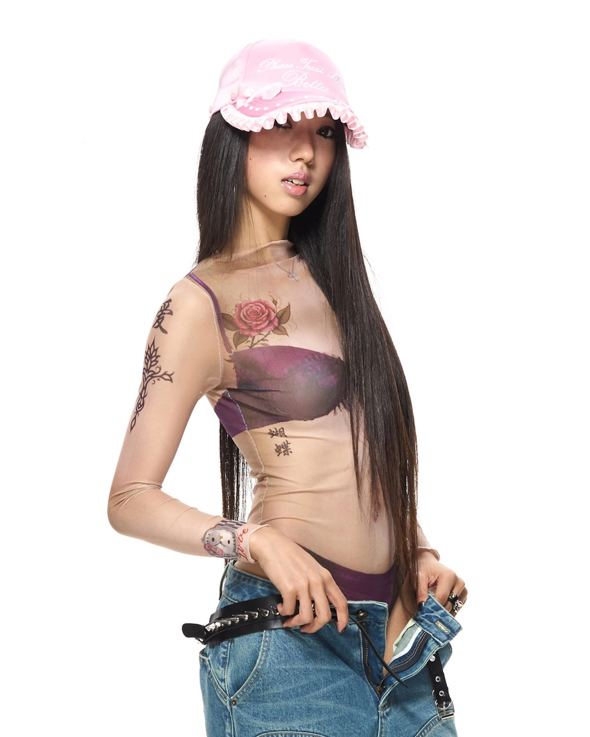 Please Treat Me Better Embroidered Frill Cap - Image 4