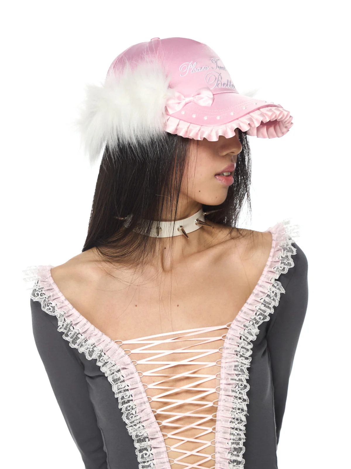 Please Treat Me Better Embroidered Frill Cap - Image 7