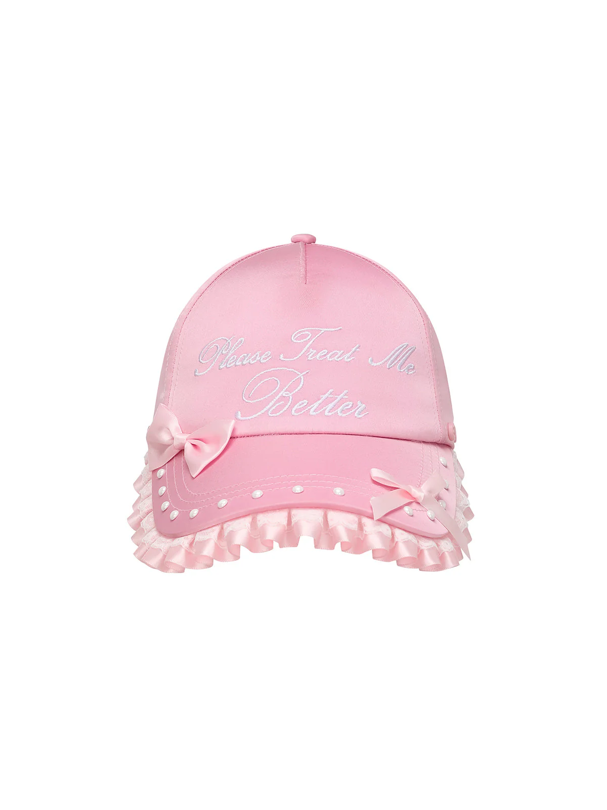 Please Treat Me Better Embroidered Frill Cap - Image 9
