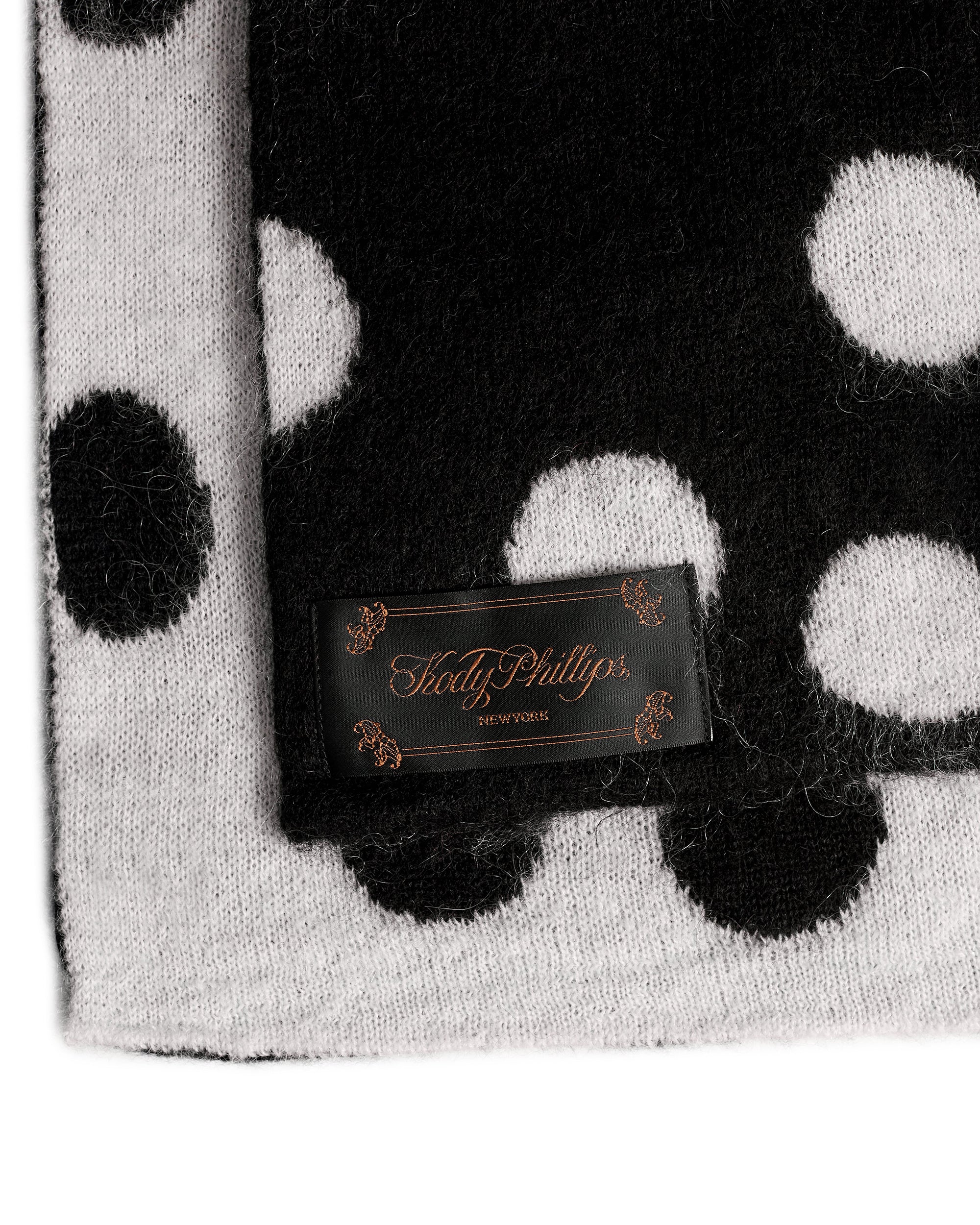 Polka Dot Scarf - Black & White - Image 3