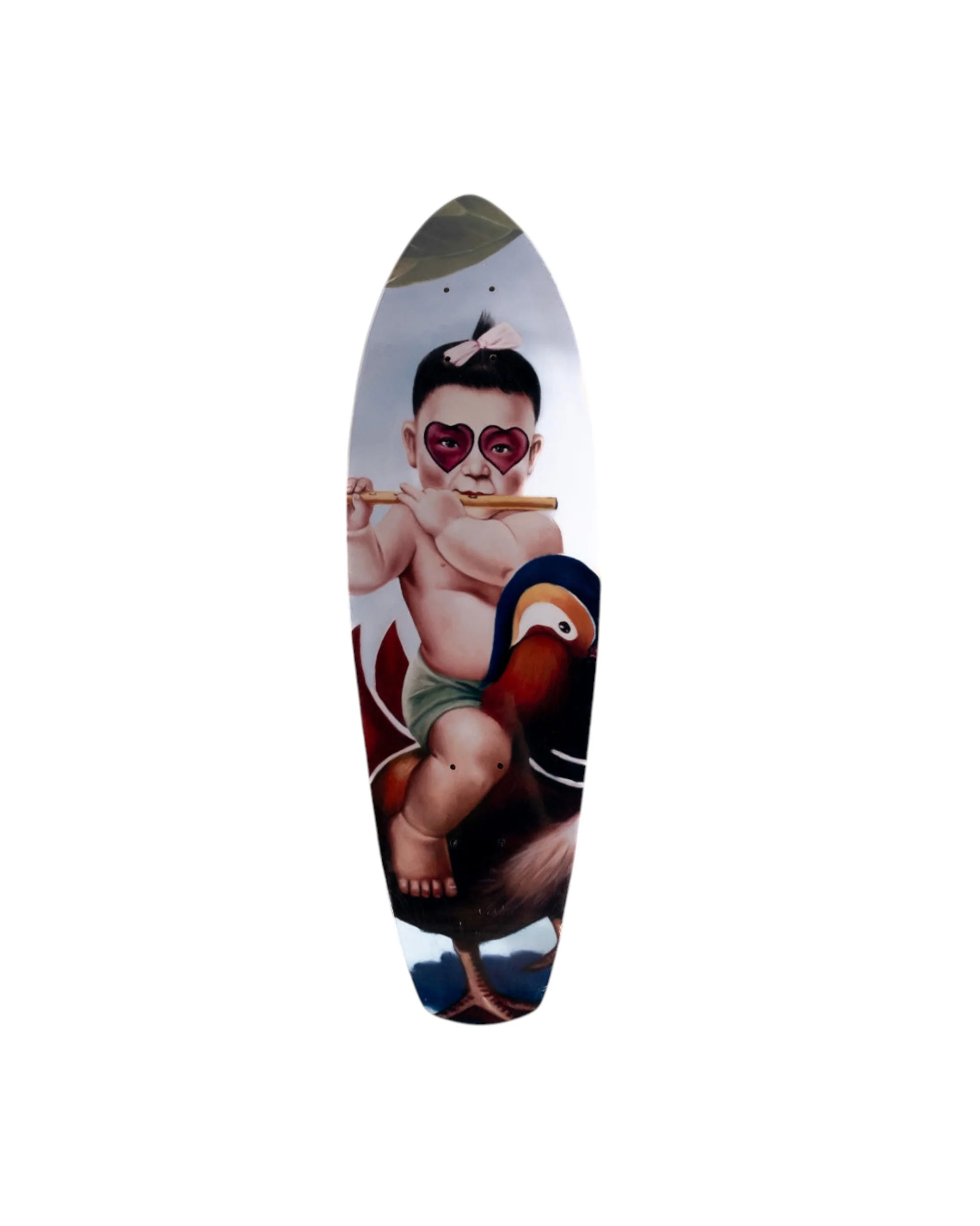 Popaganda Boy With Flute With Bird Skate Deck