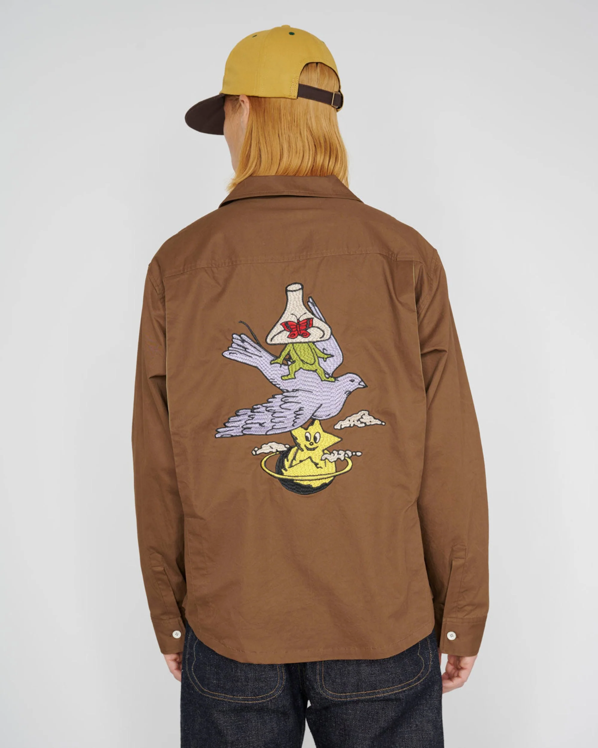 Poplin Camp Collar Shirt - Chocolate - Image 4
