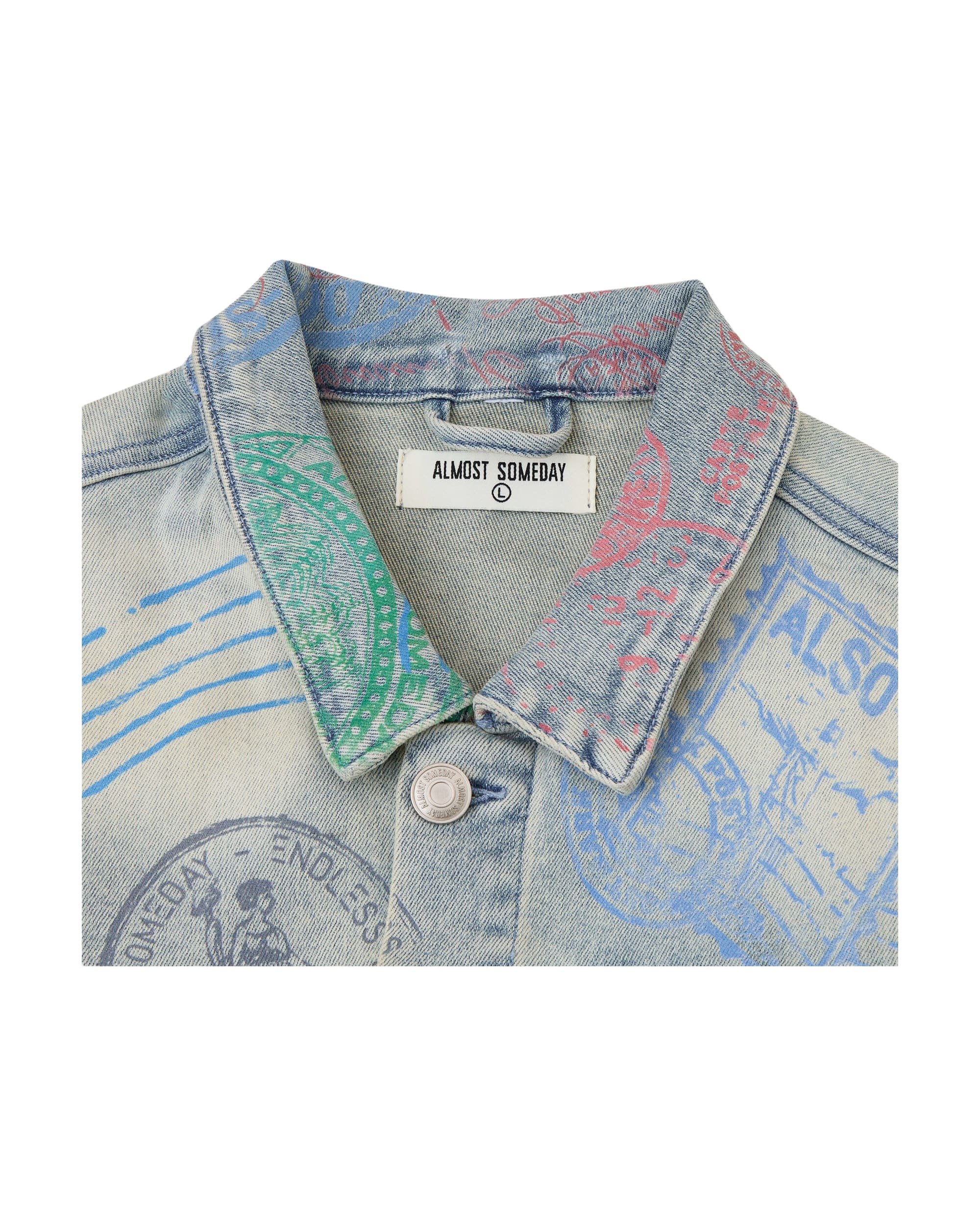 Postcard Denim Jacket - Blue - Image 3
