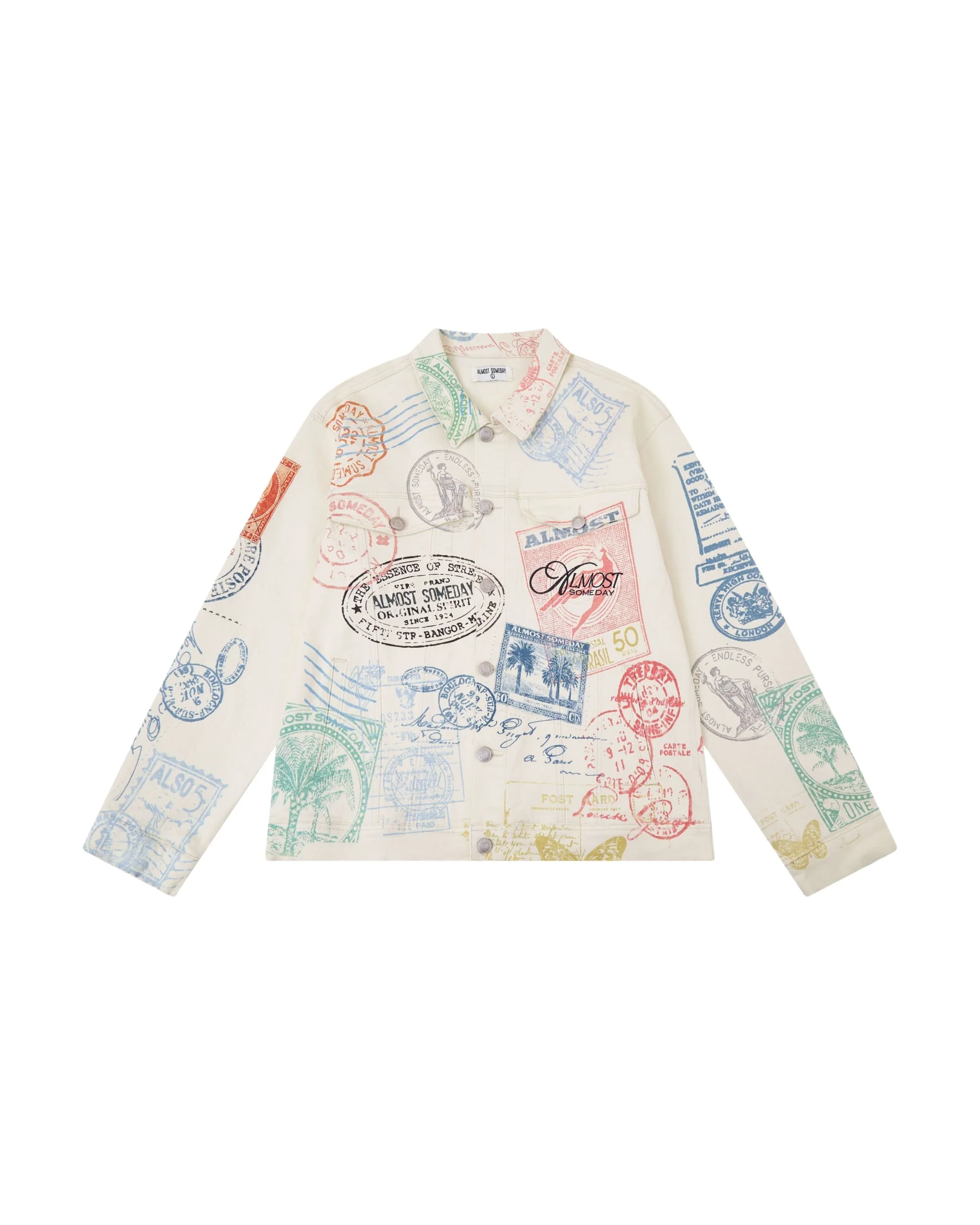 Postcard Denim Jacket - Cream