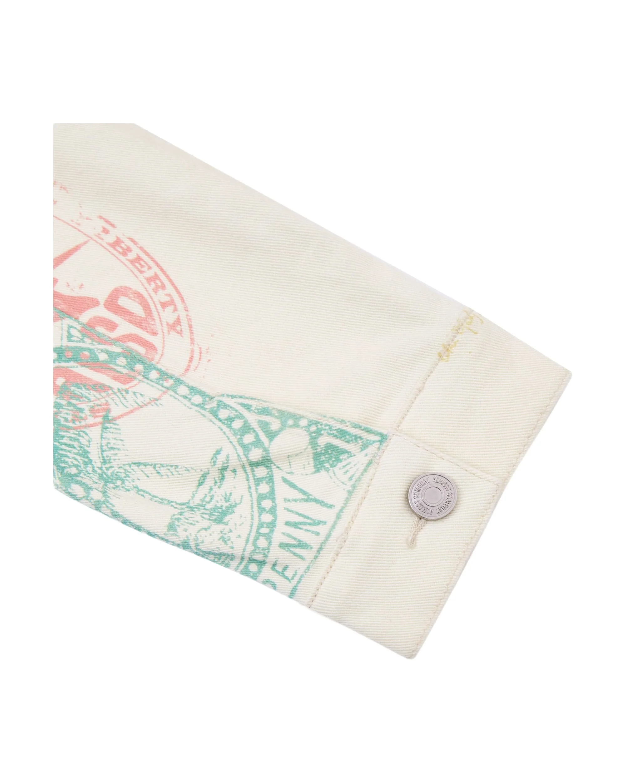 Postcard Denim Jacket - Cream - Image 9