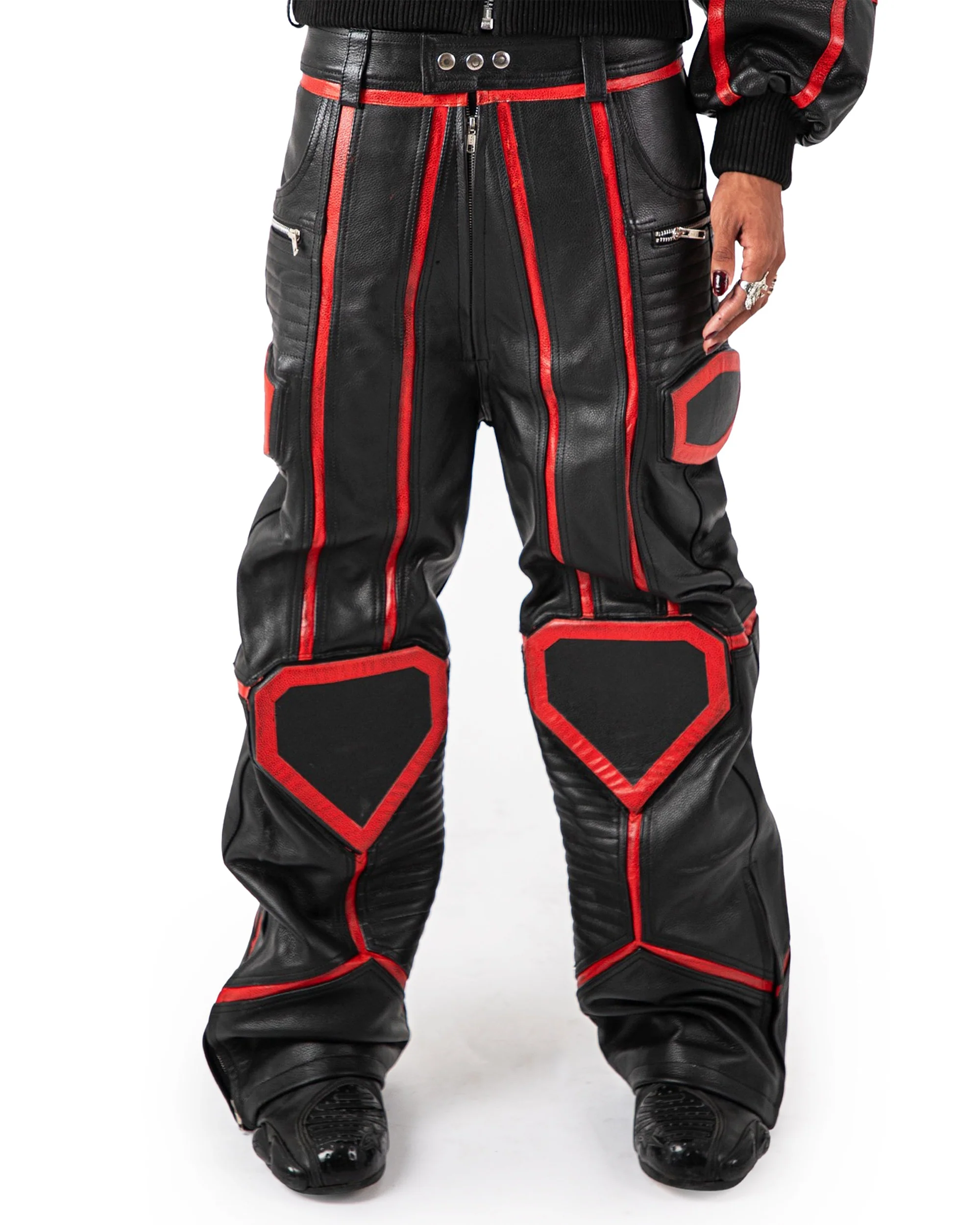 "PRYZM" MOTO PANTS - BLACK/RED - Image 4