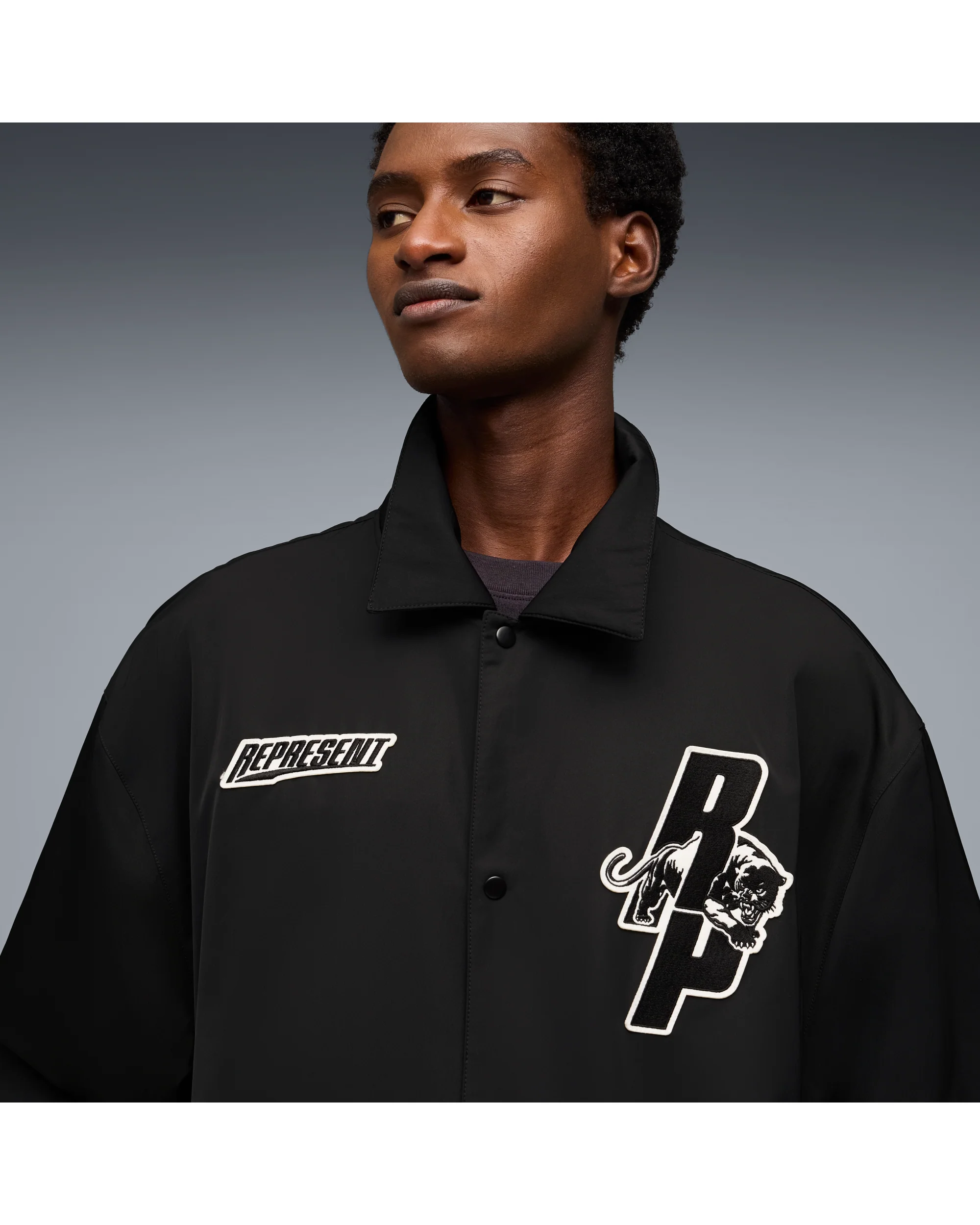 PUMA x REPRESENT COACHES JACKET BLACK - Image 6