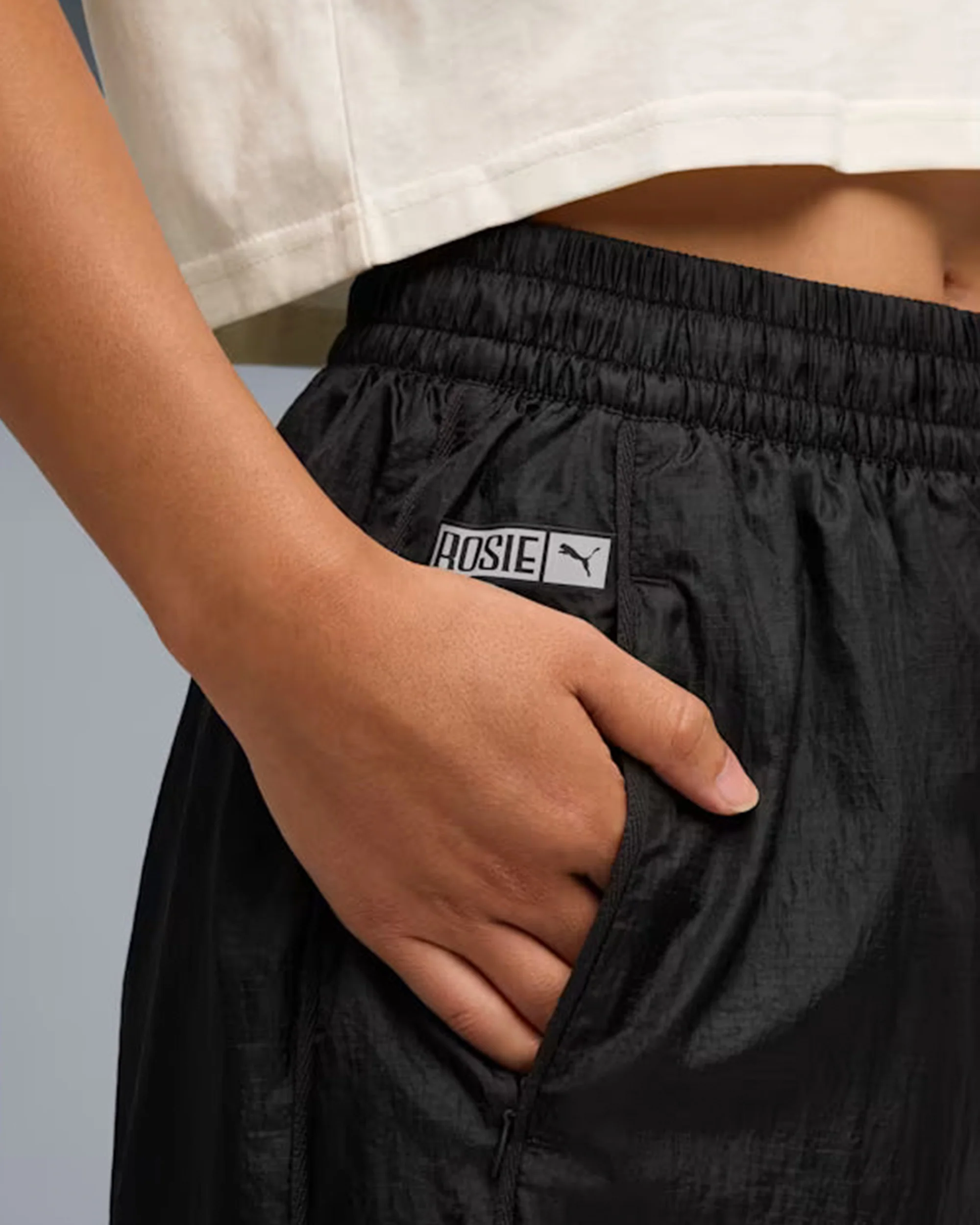 PUMA X ROSE T7 RELAXED TRACK PANTS BLACK - Image 6