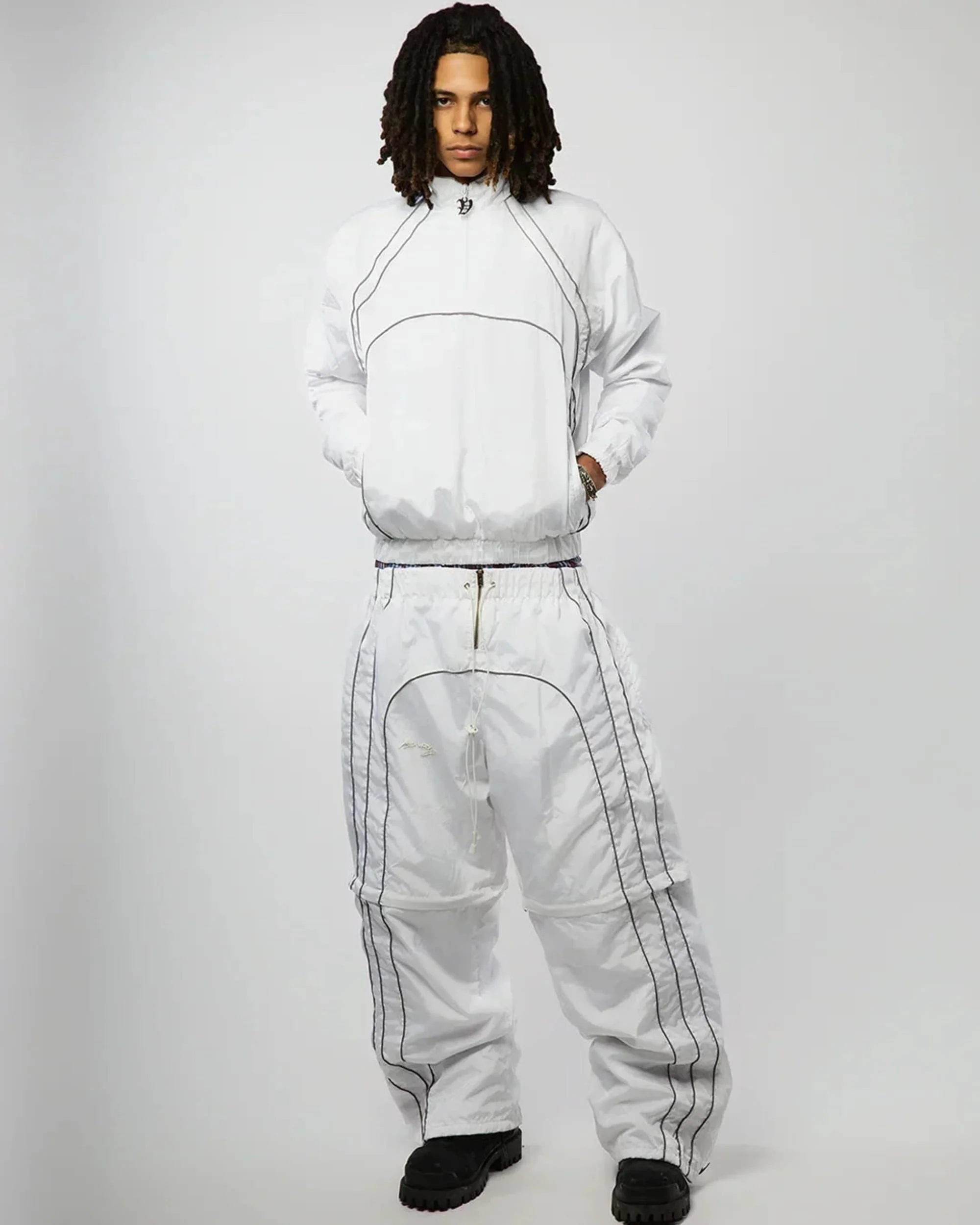 “RADIANT AURA” NYLON CONVERTIBLE PANTS (WHITE) - Image 2