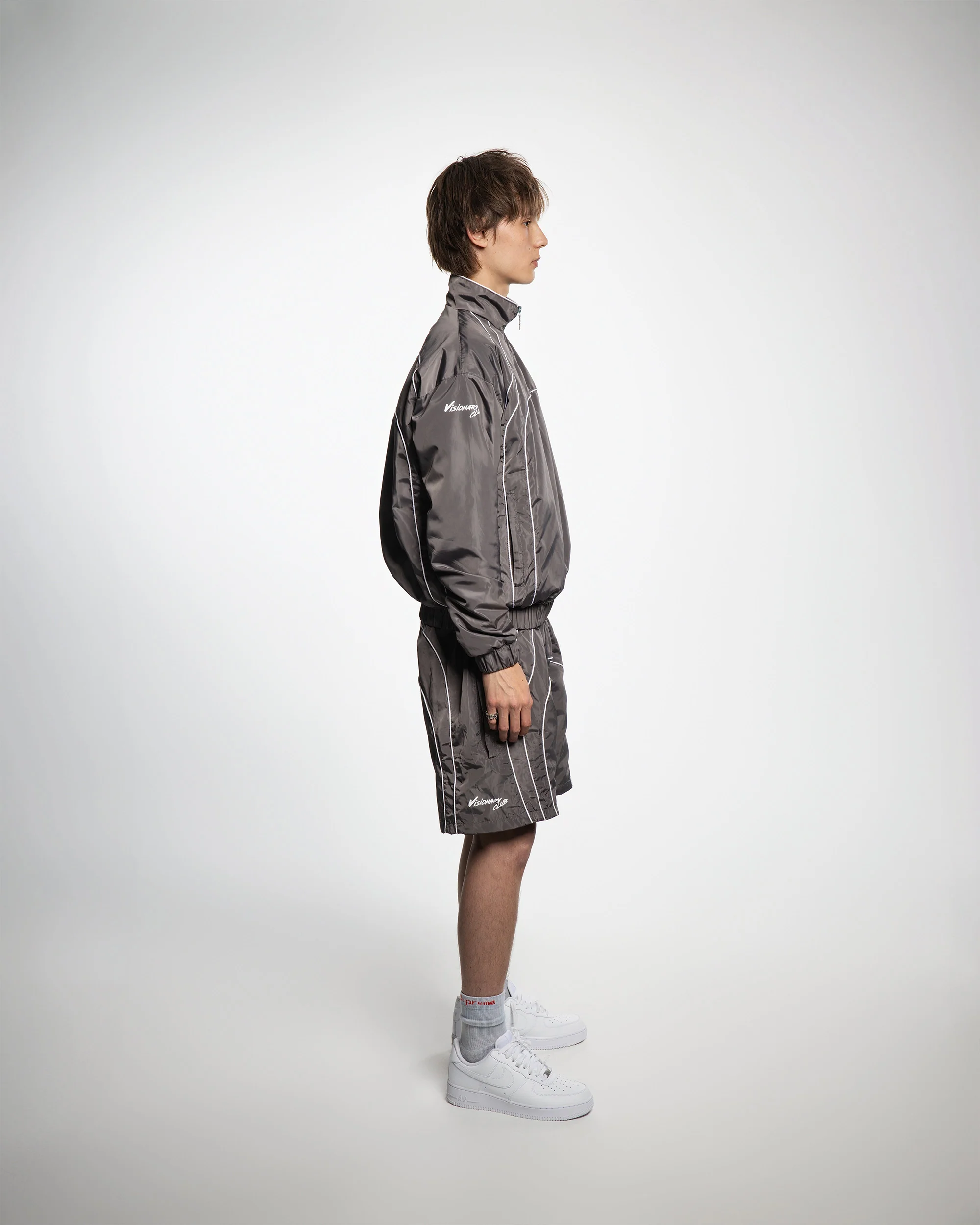 “RADIANT AURA” NYLON SHORTS ( SHADOW GREY) - Image 6