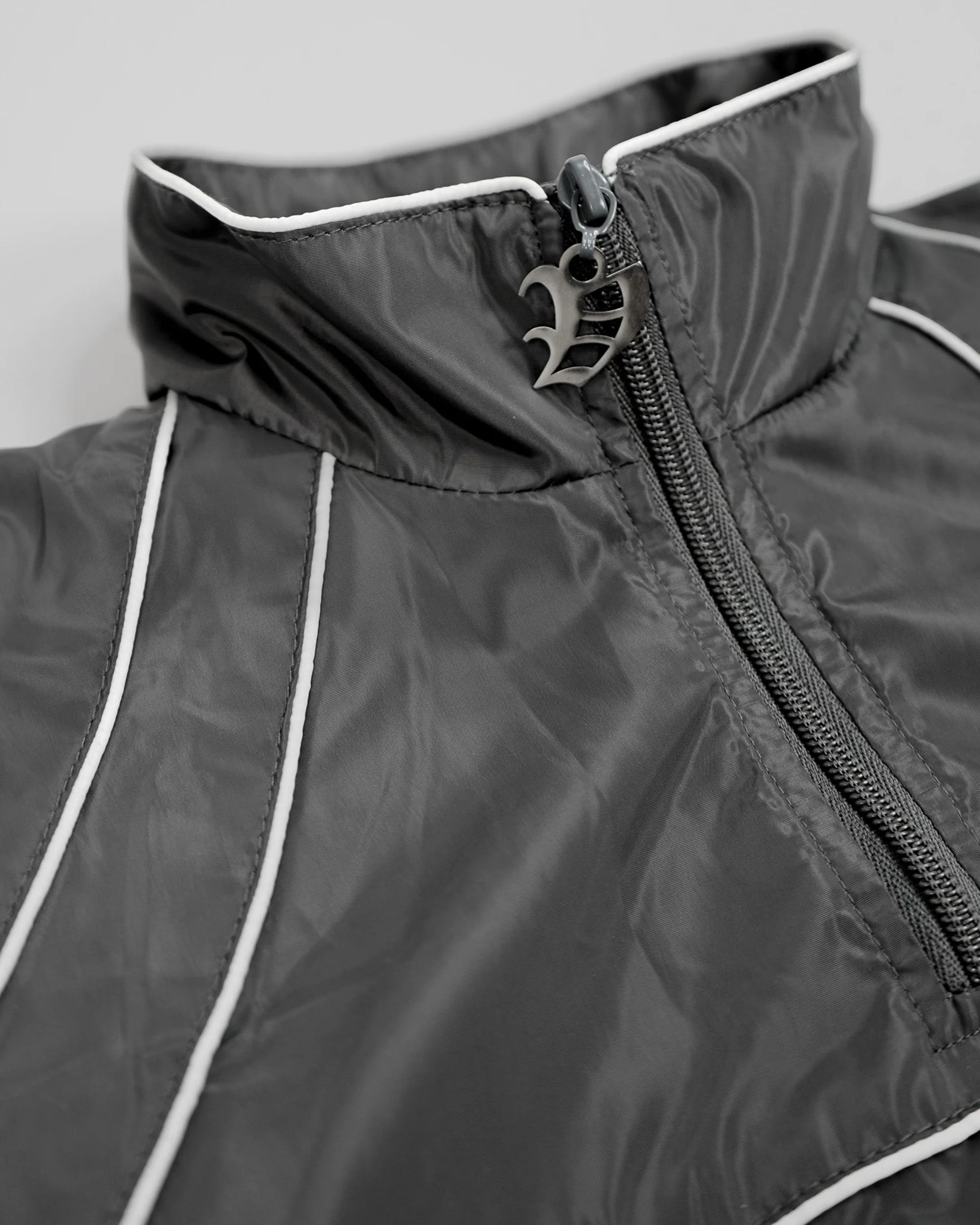 “RADIANT AURA” NYLON TRACK JACKET ( SHADOW GREY) - Image 5