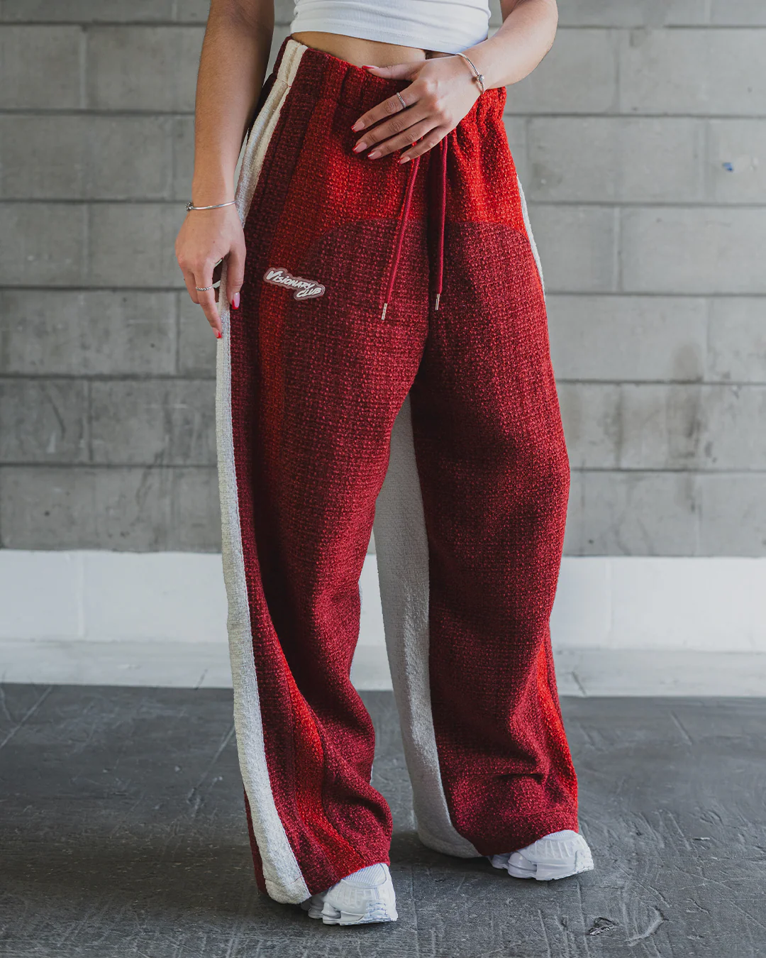 "RADIANT AURA" V2 WIDE LEG SWEATS (TRIPLE CHERRY) - Image 2