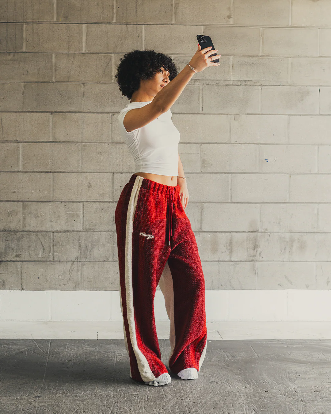 "RADIANT AURA" V2 WIDE LEG SWEATS (TRIPLE CHERRY) - Image 5