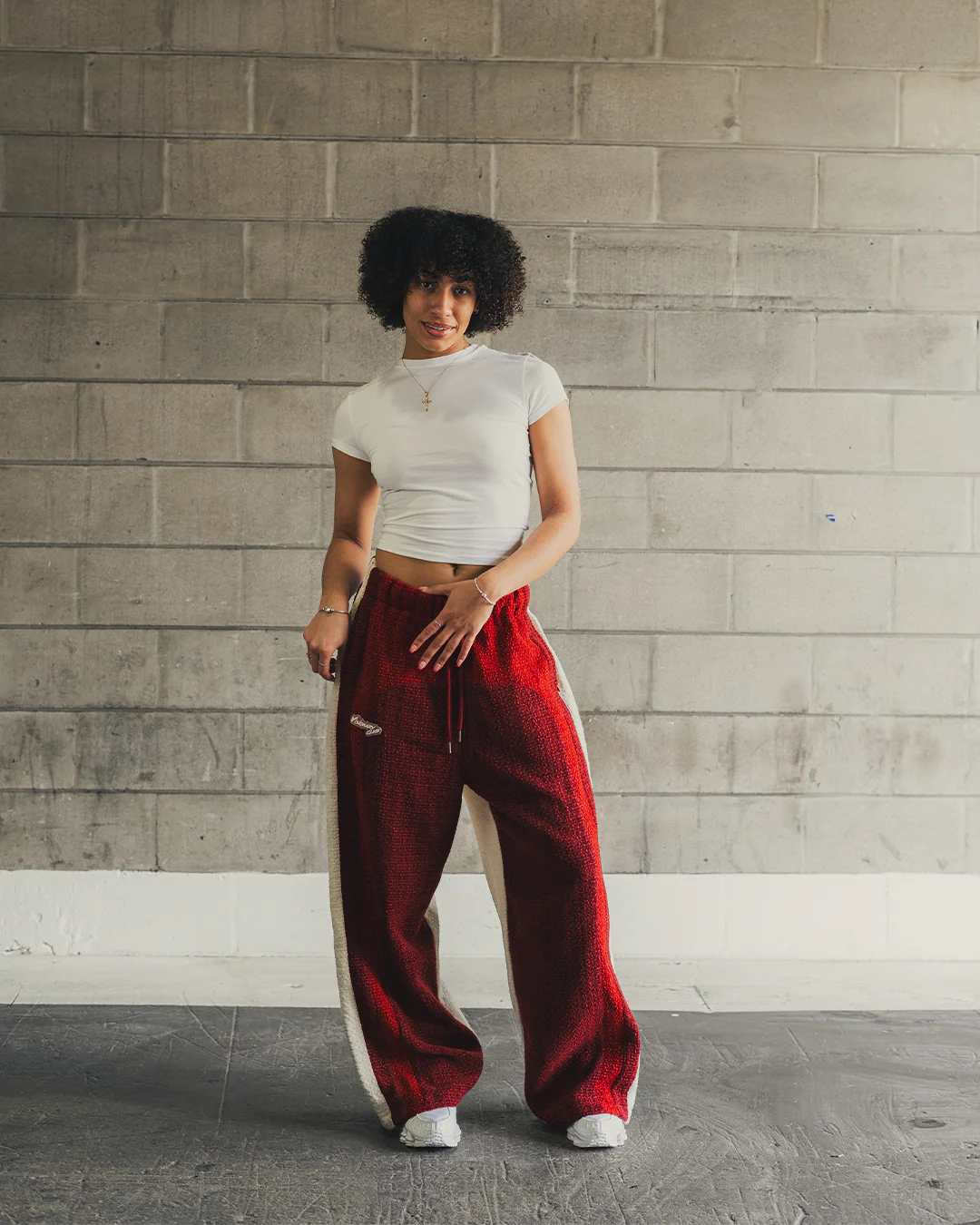 "RADIANT AURA" V2 WIDE LEG SWEATS (TRIPLE CHERRY) - Image 6