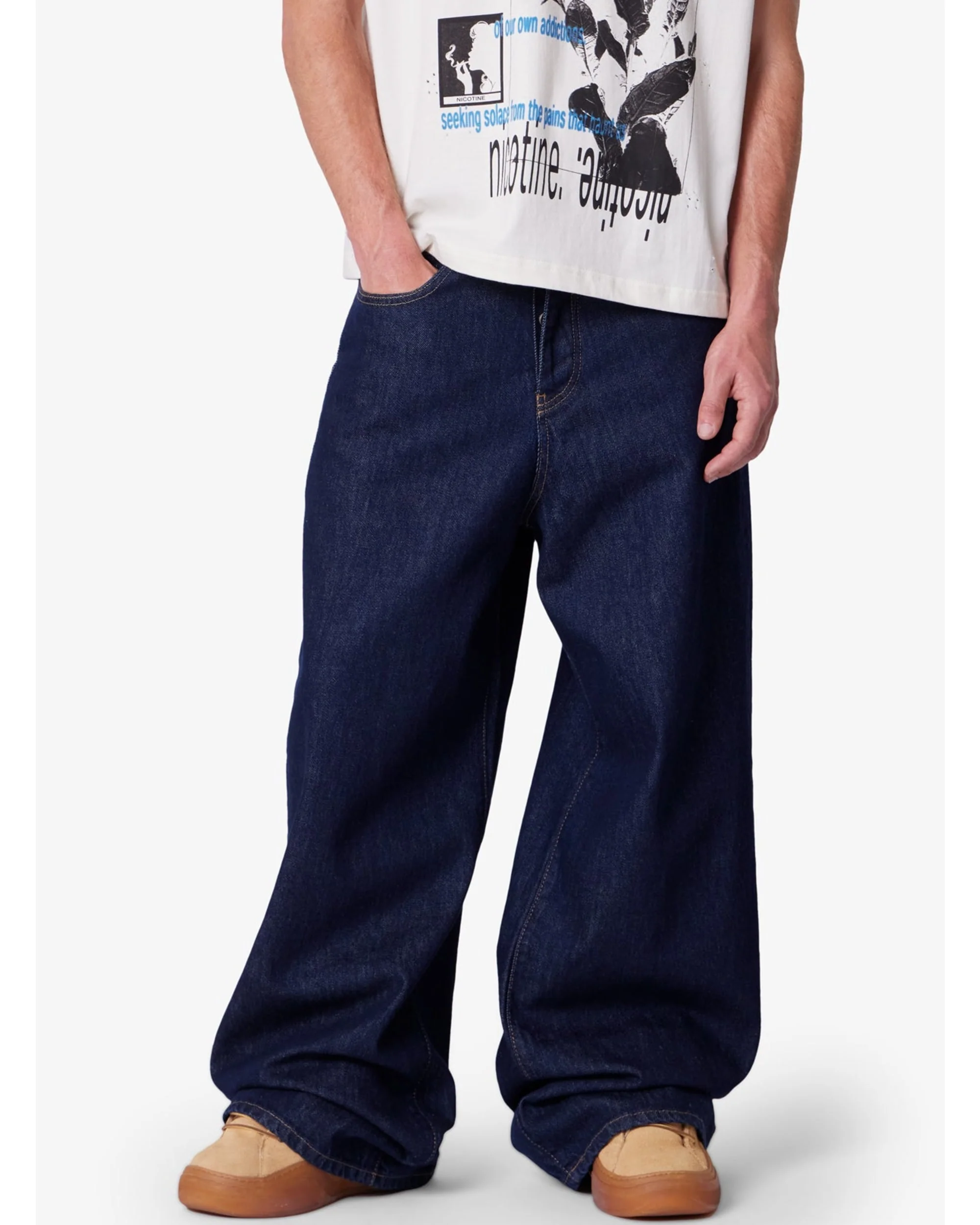 Raw Baggy Rave Denim - Washed Indigo - Image 3