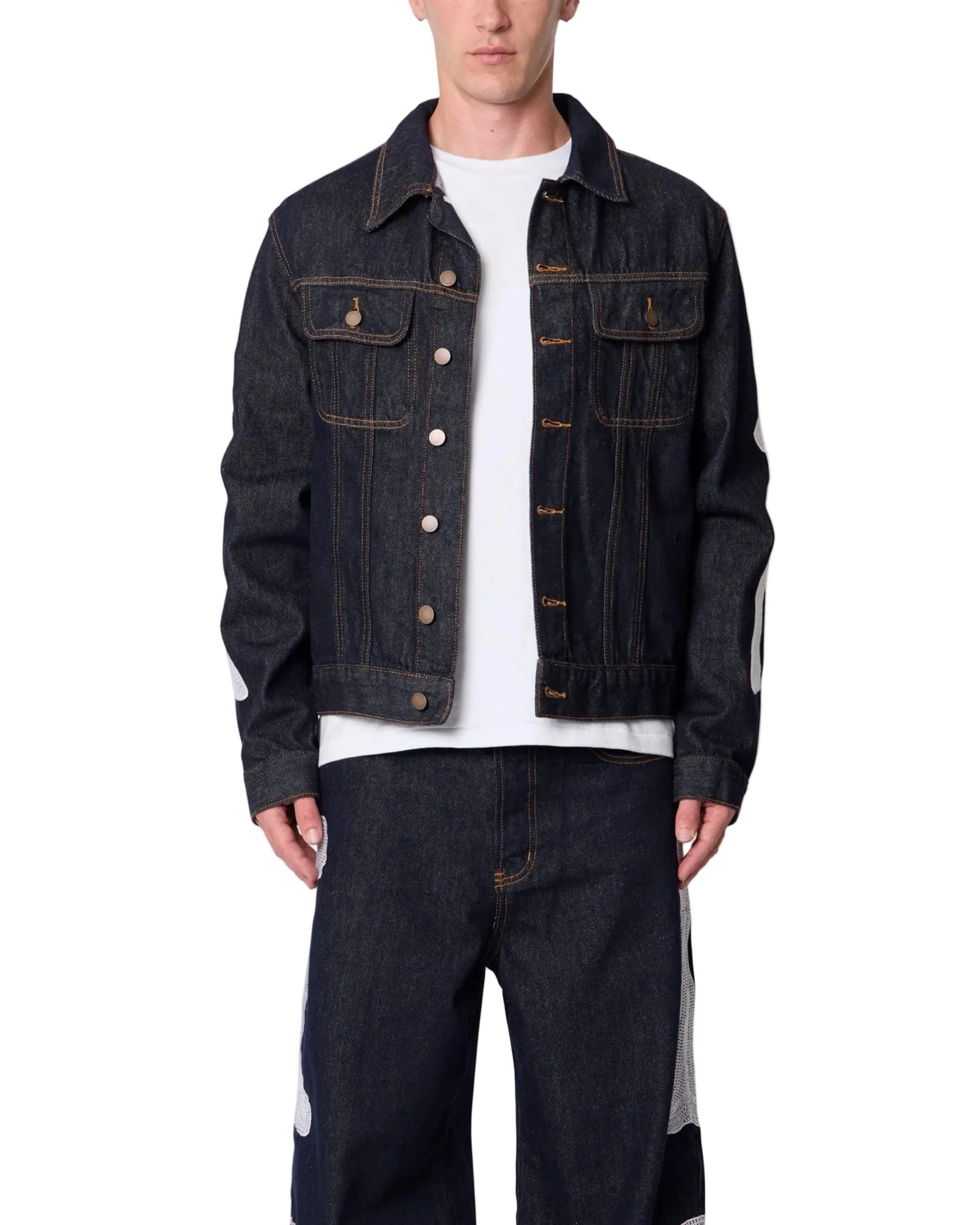 Raw Skeleton Trucker Jacket - Rinsed Indigo - Image 2