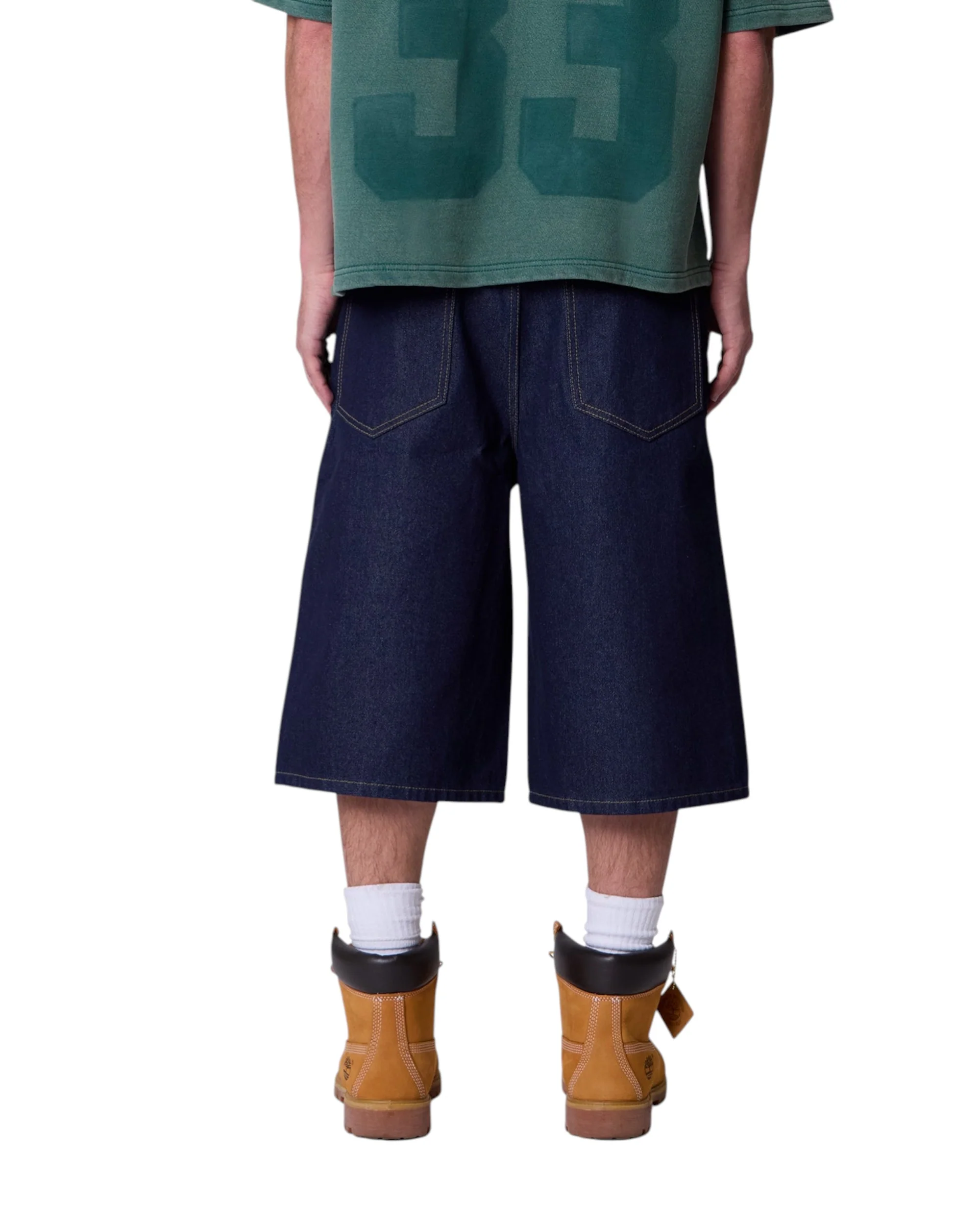 Raw Ultra Baggy Denim Shorts - Rinsed Indigo - Image 3