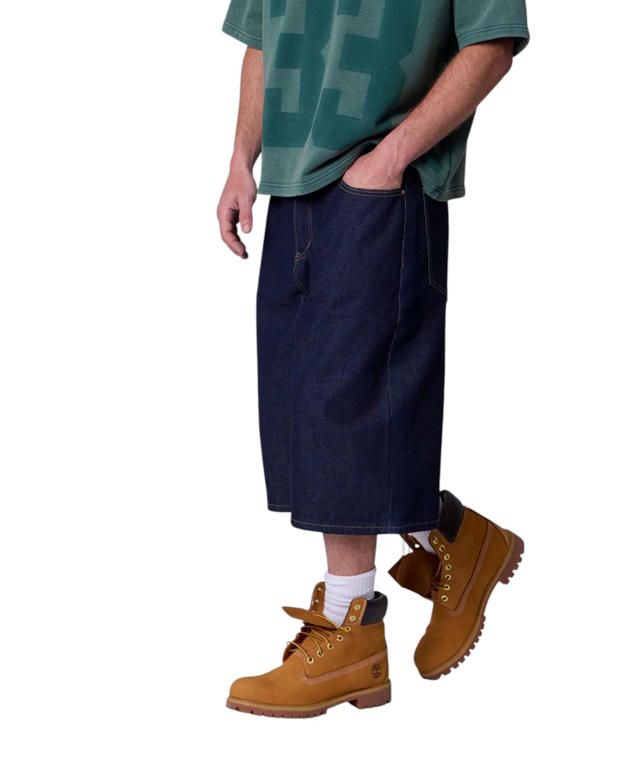 Raw Ultra Baggy Denim Shorts - Rinsed Indigo - Image 6