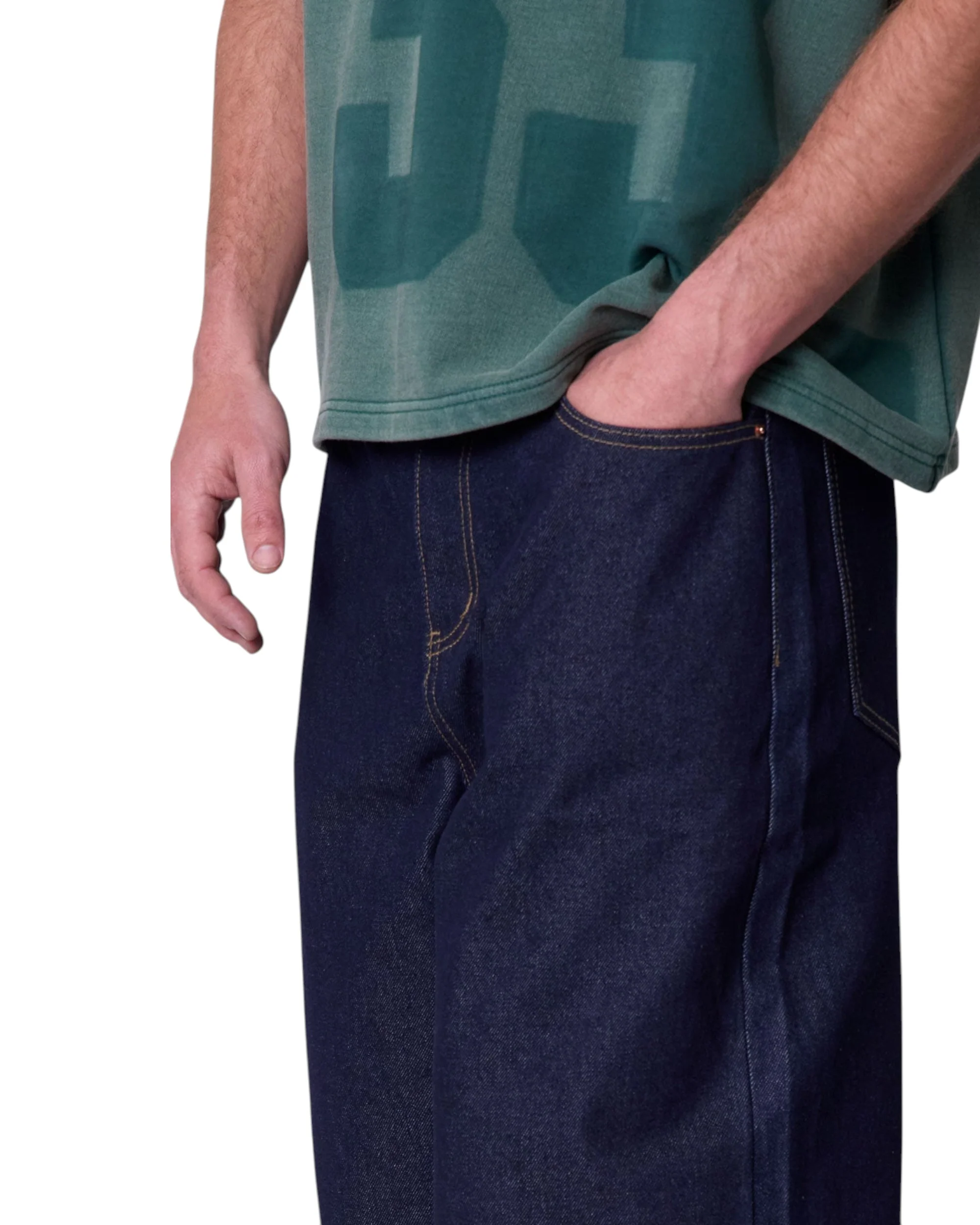 Raw Ultra Baggy Denim Shorts - Rinsed Indigo - Image 8