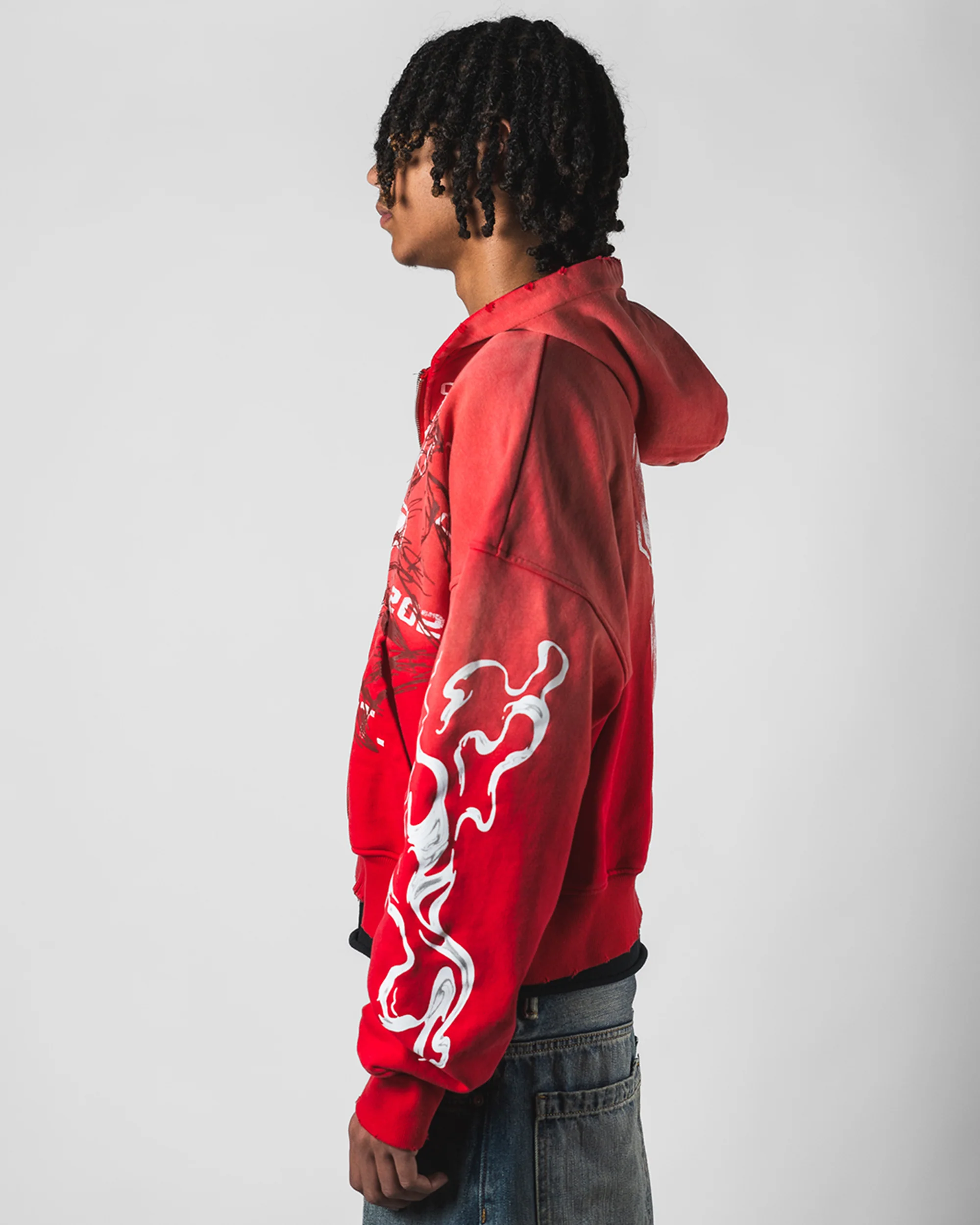 "RED RUSH" BOXY OVERSIZED ZIP UP JACKET - Image 6