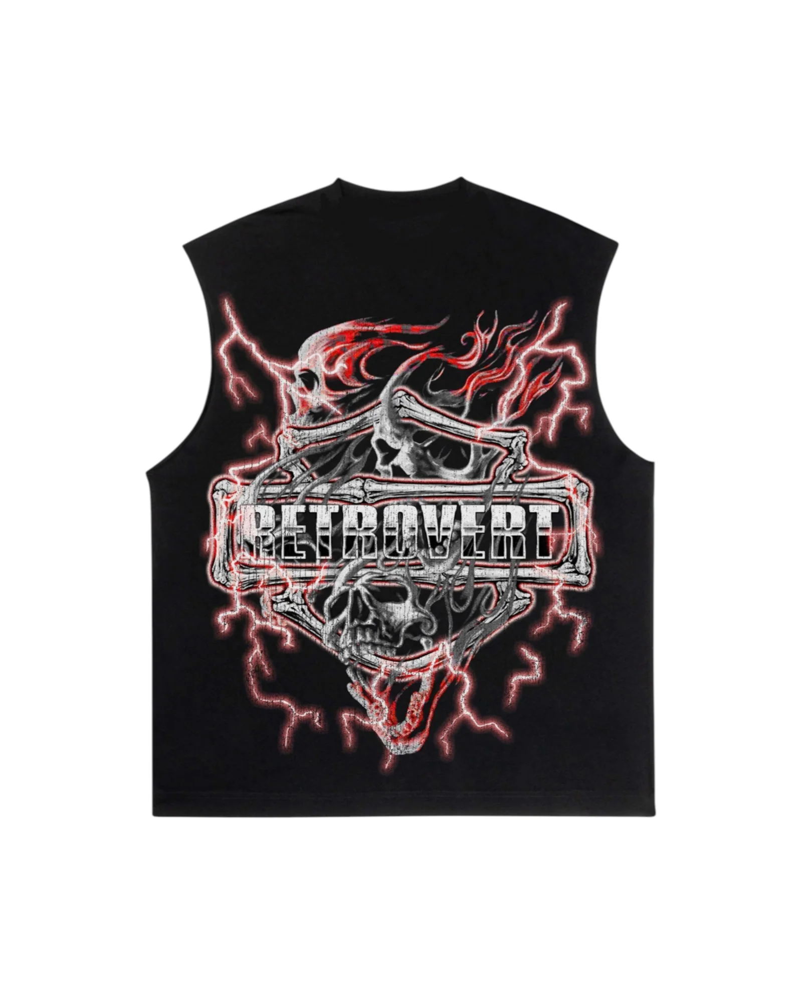 RED SKULL SHIRT CUT-OFF