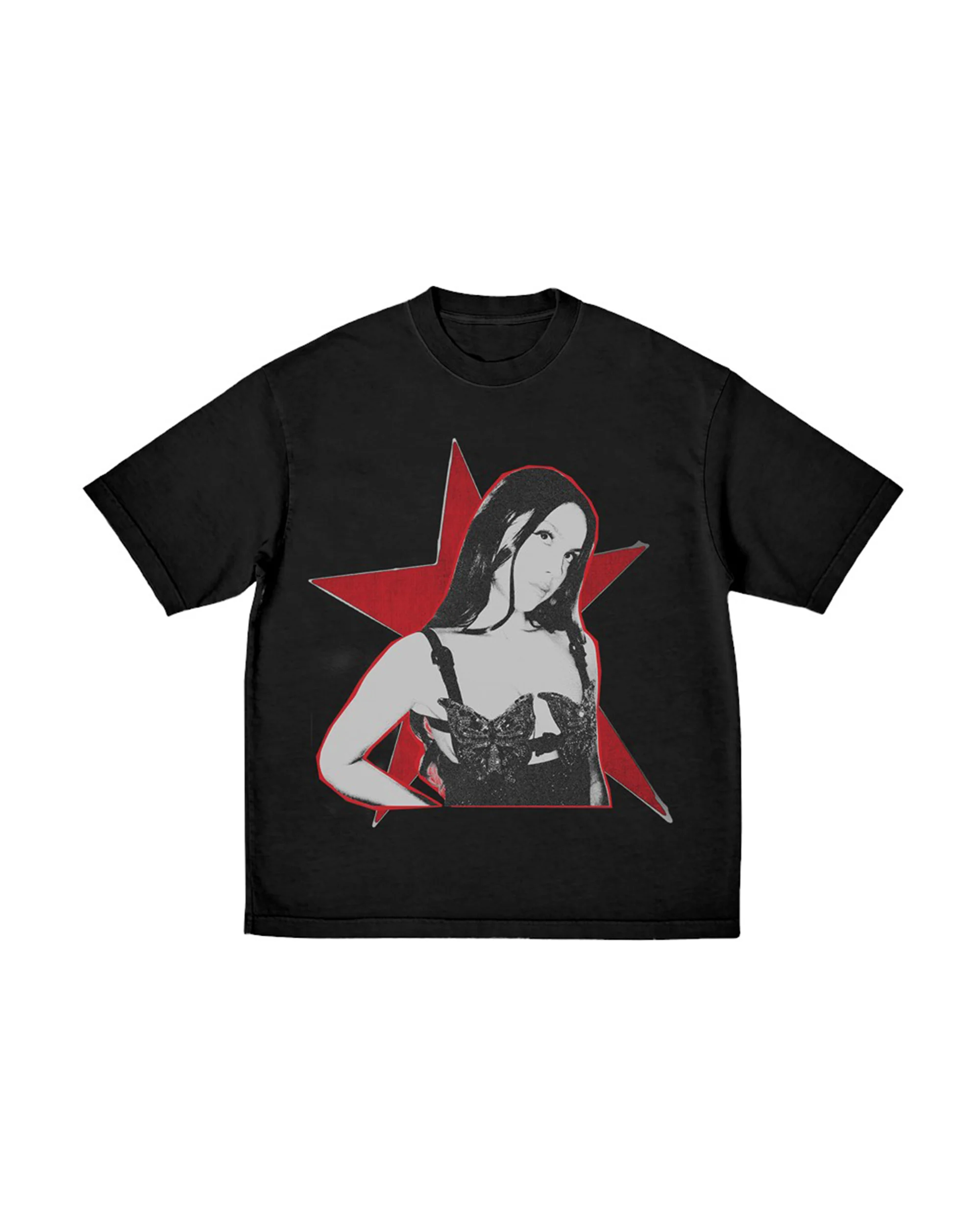 red star spills her GUTS in LA t-shirt in black