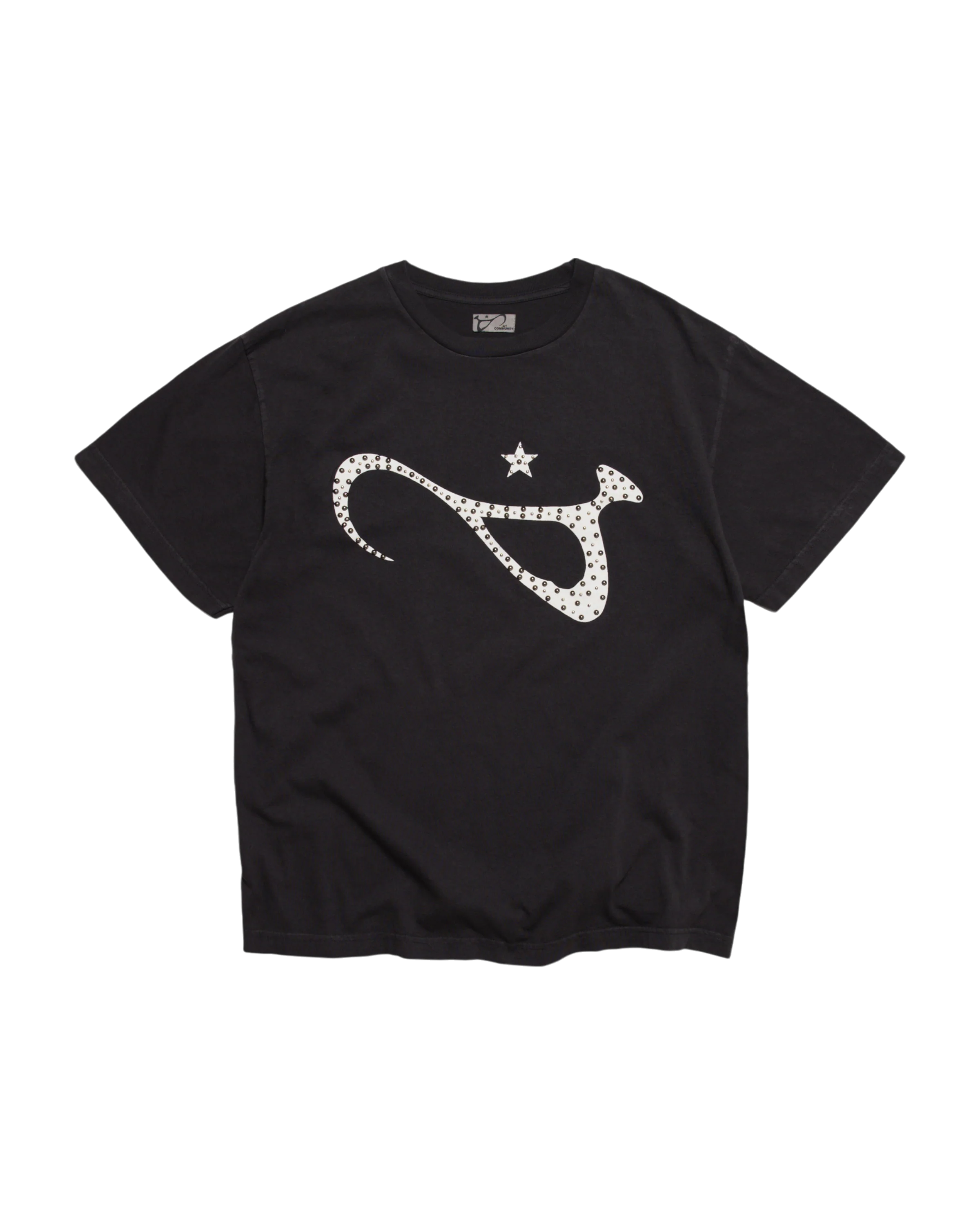 Reverse Hand Studded Script Tee