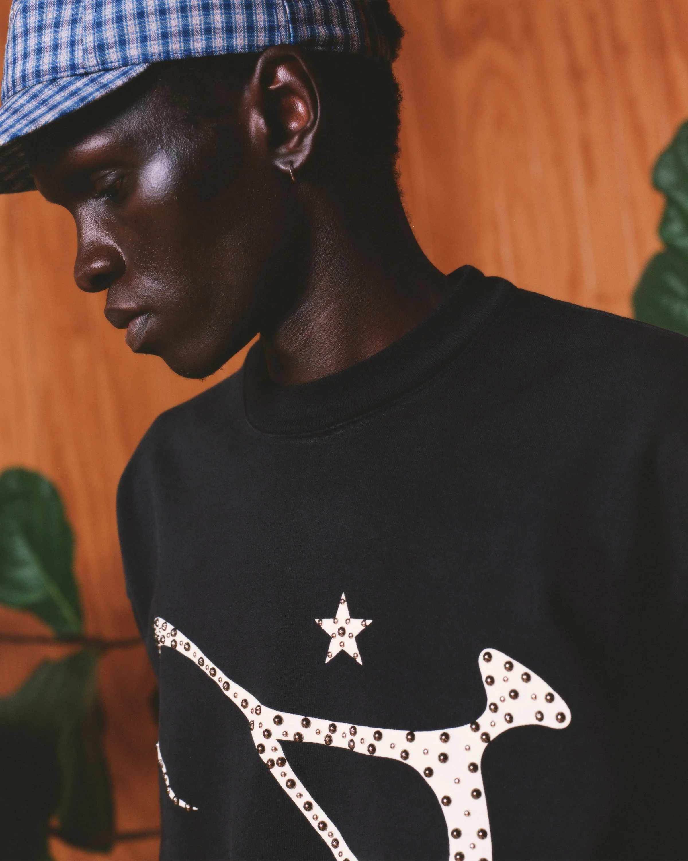 Reverse Hand Studded Script Tee - Image 4