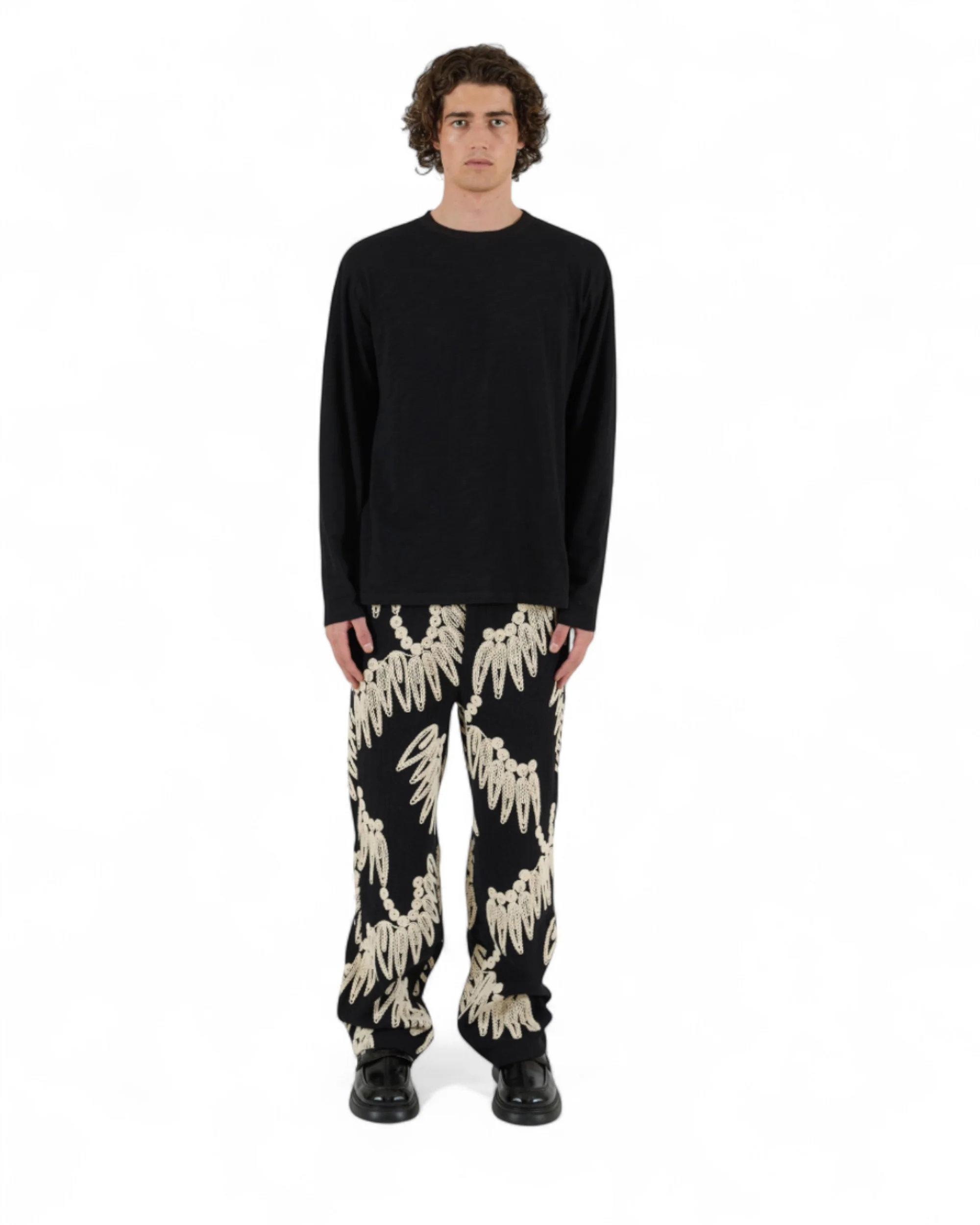 Reverse Seam Long Sleeve Tee - Black - Image 3