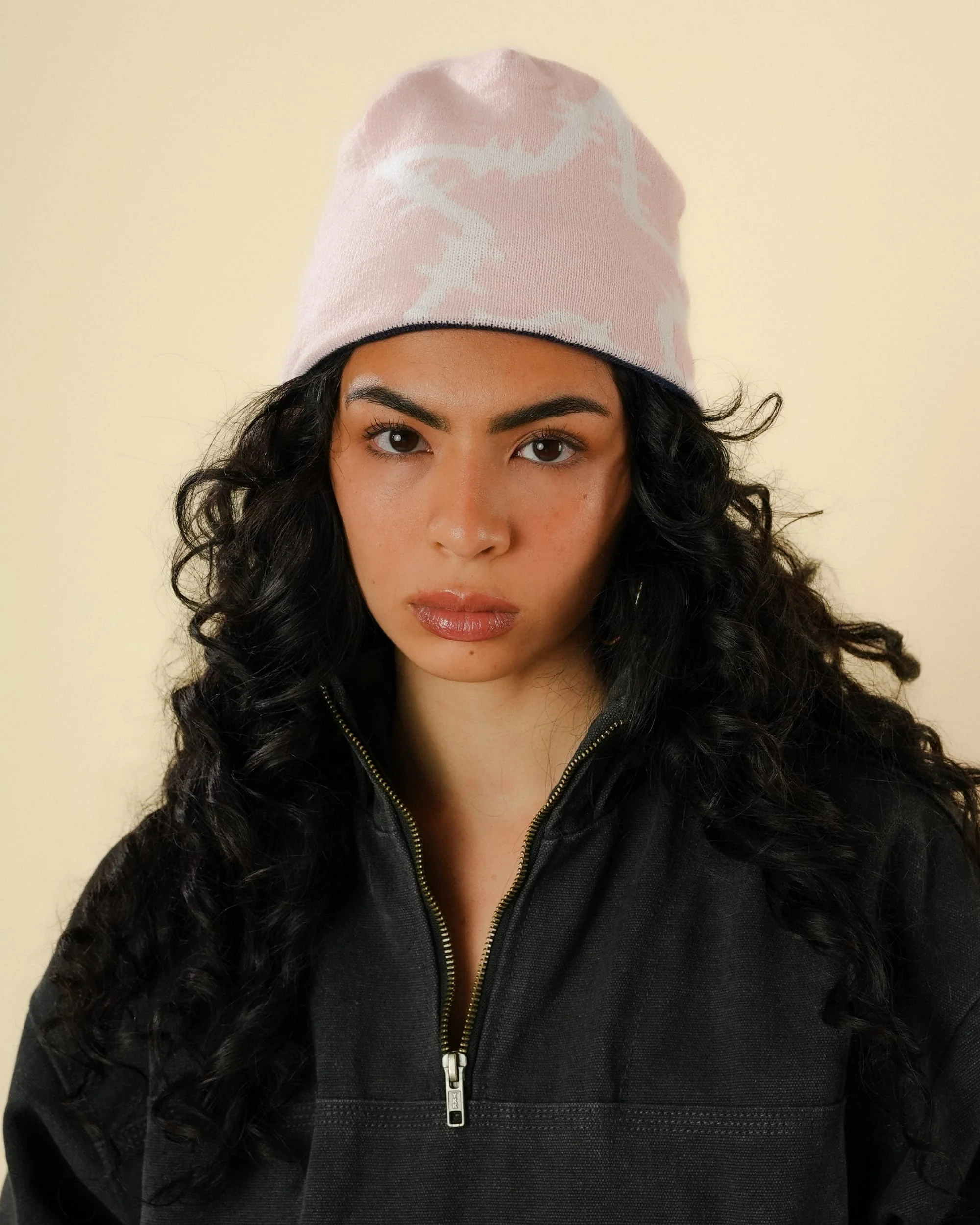 REVERSIBLE BEANIE - NAVY/PINK - Image 2