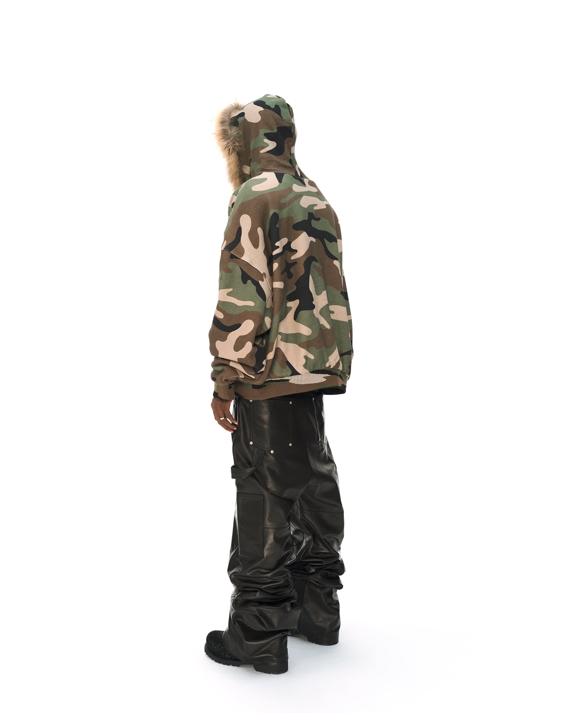 REVERSIBLE FUR ZIPPED HOODIE - Image 11