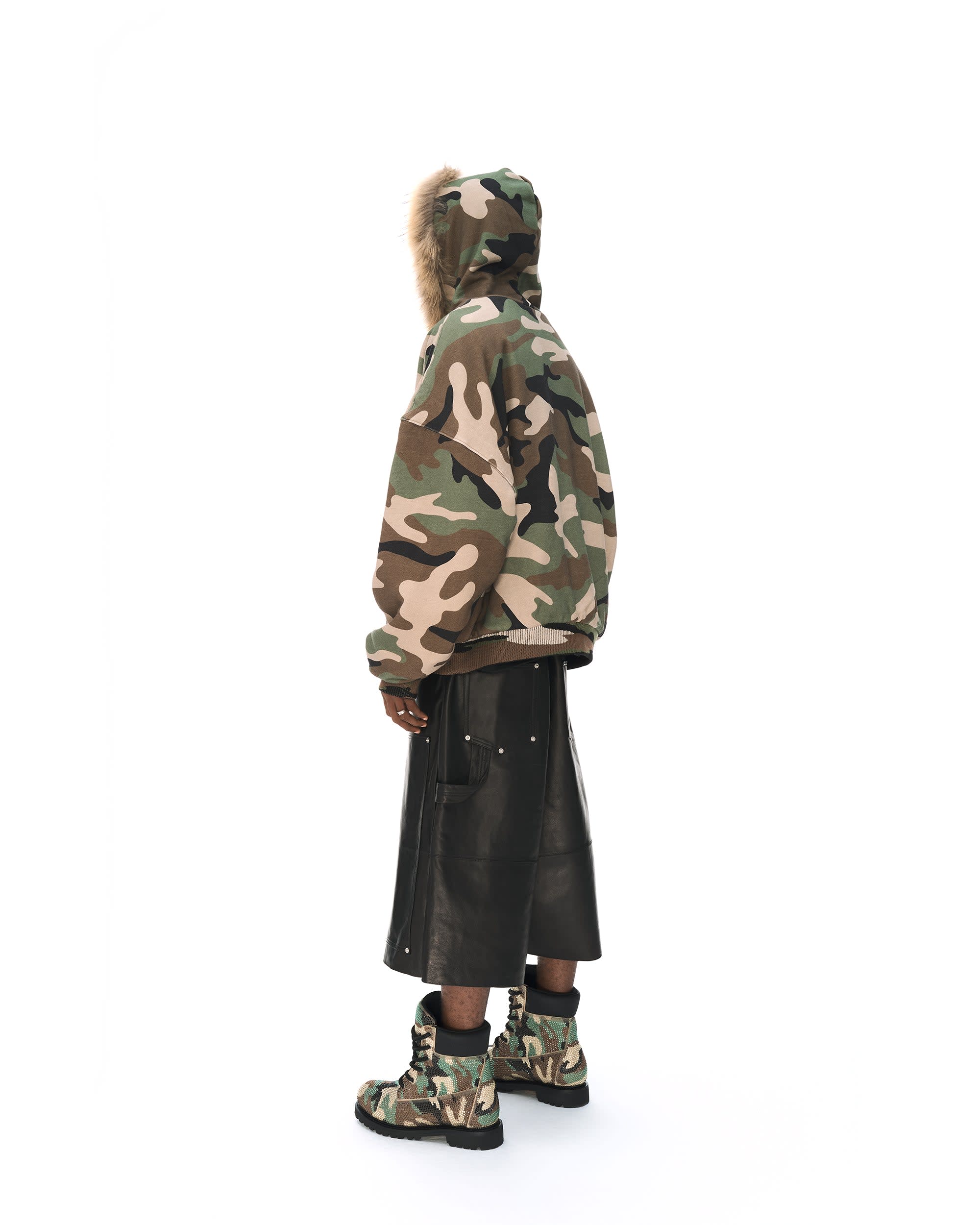 REVERSIBLE FUR ZIPPED HOODIE - Image 15