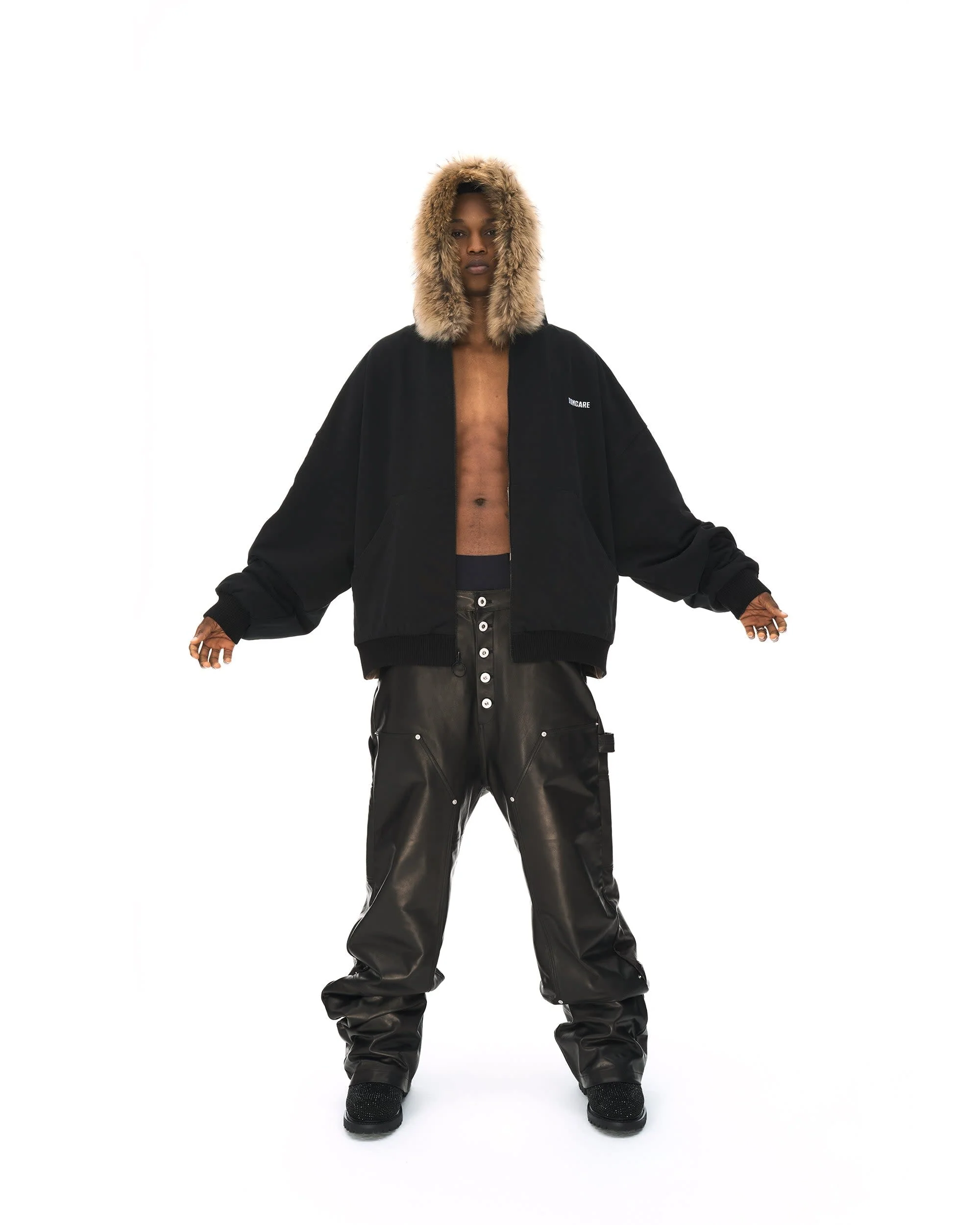 REVERSIBLE FUR ZIPPED HOODIE - Image 19