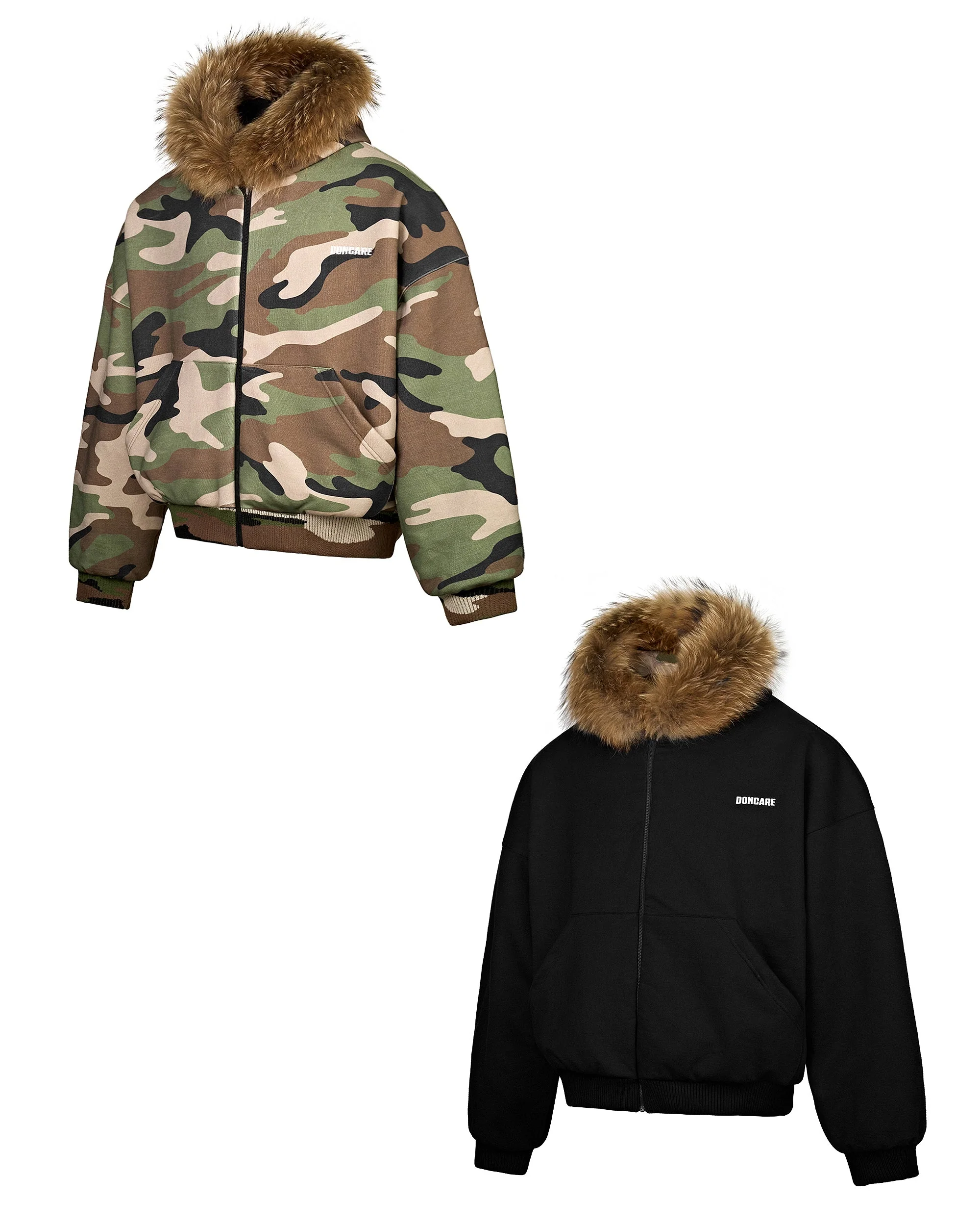 REVERSIBLE FUR ZIPPED HOODIE - Image 24