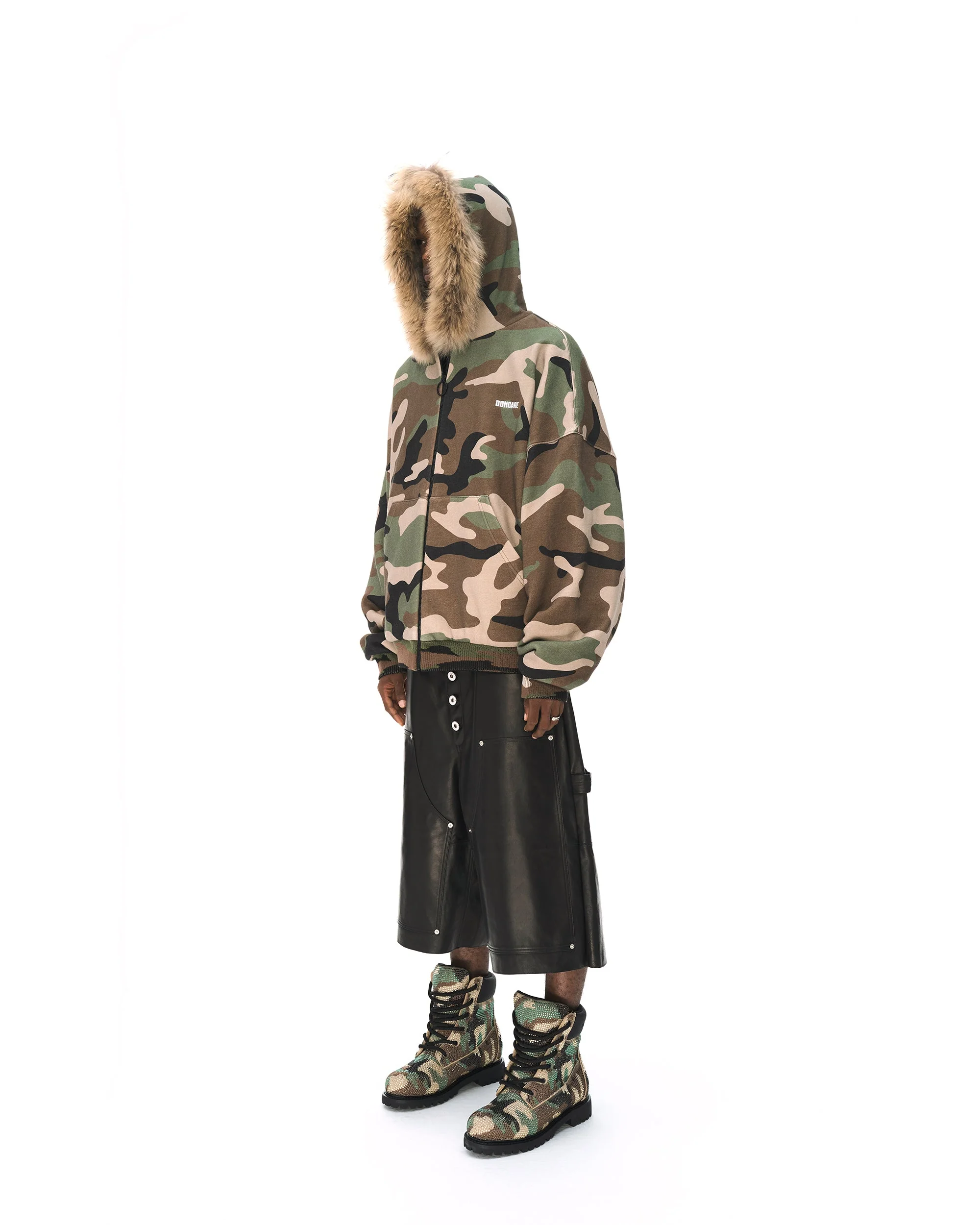 REVERSIBLE FUR ZIPPED HOODIE - Image 31