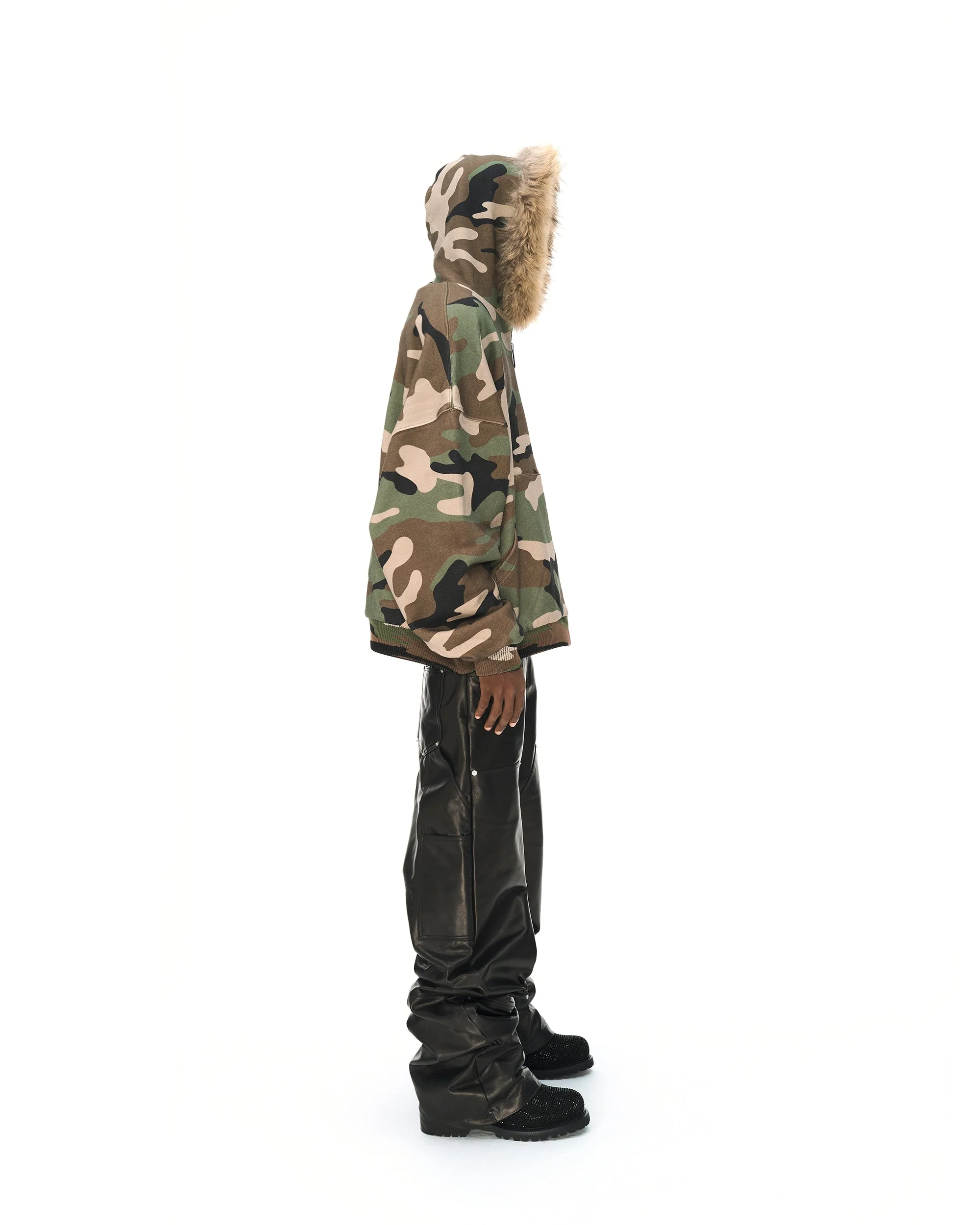 REVERSIBLE FUR ZIPPED HOODIE - Image 40
