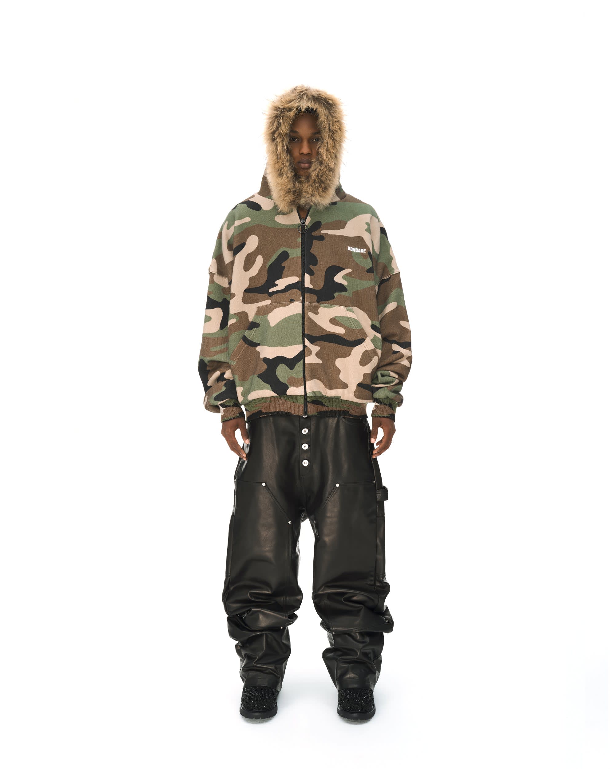 REVERSIBLE FUR ZIPPED HOODIE - Image 9