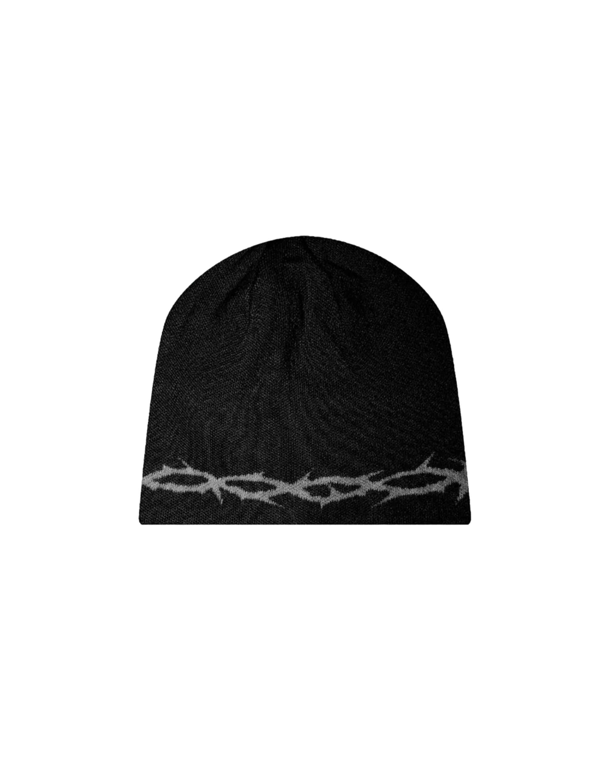 Reversible Jacquard Script Black Beanie - Image 2