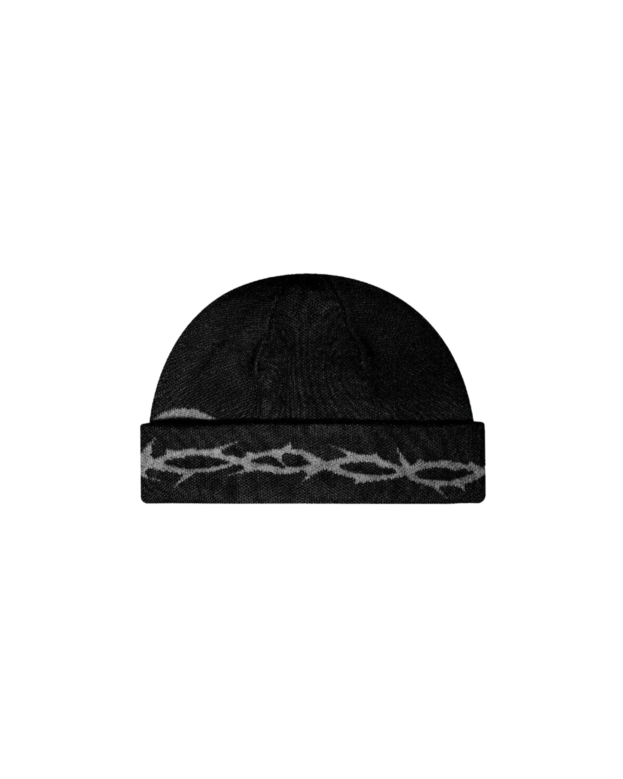 Reversible Jacquard Script Black Beanie - Image 3